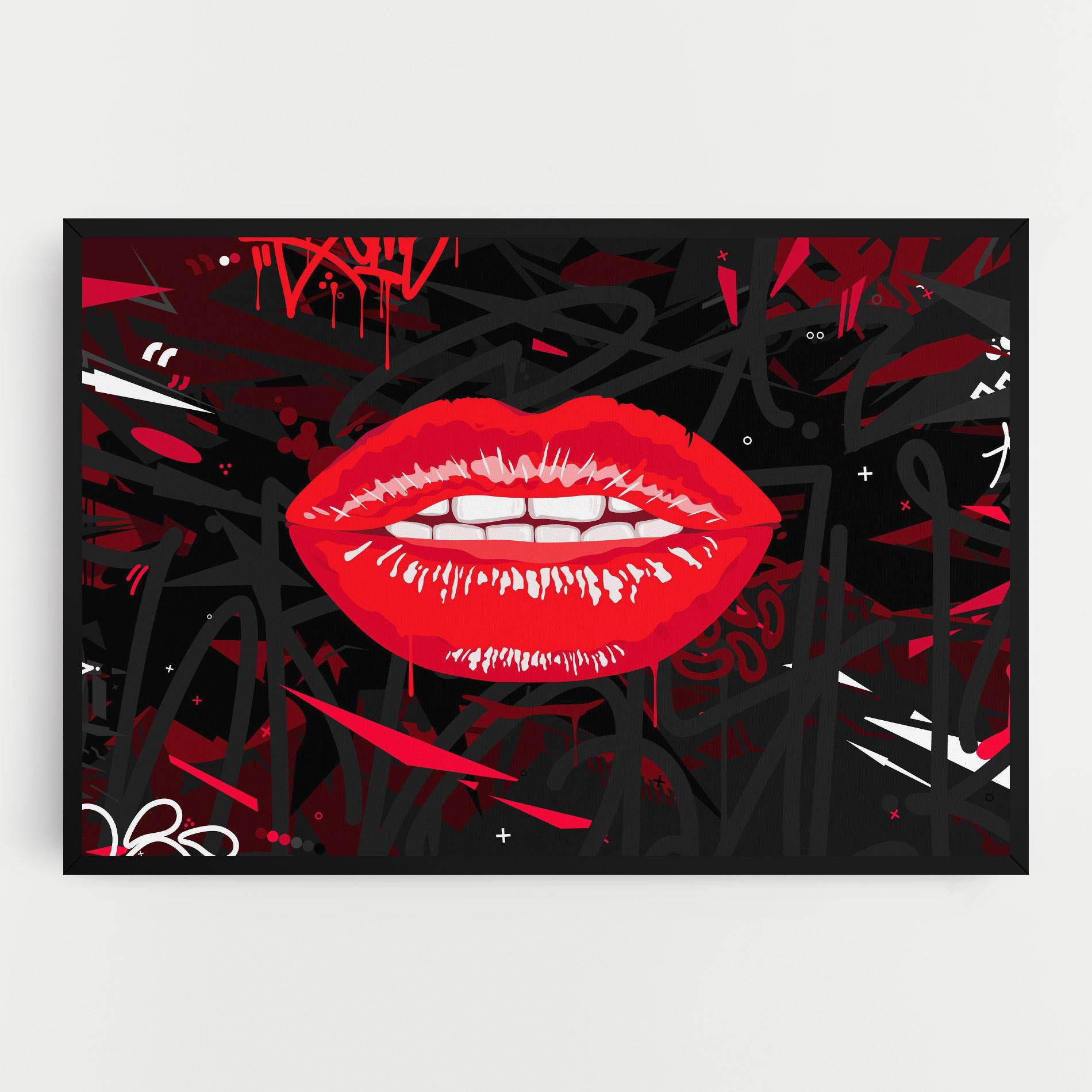 Vászonkép Graff Lips mockup 0