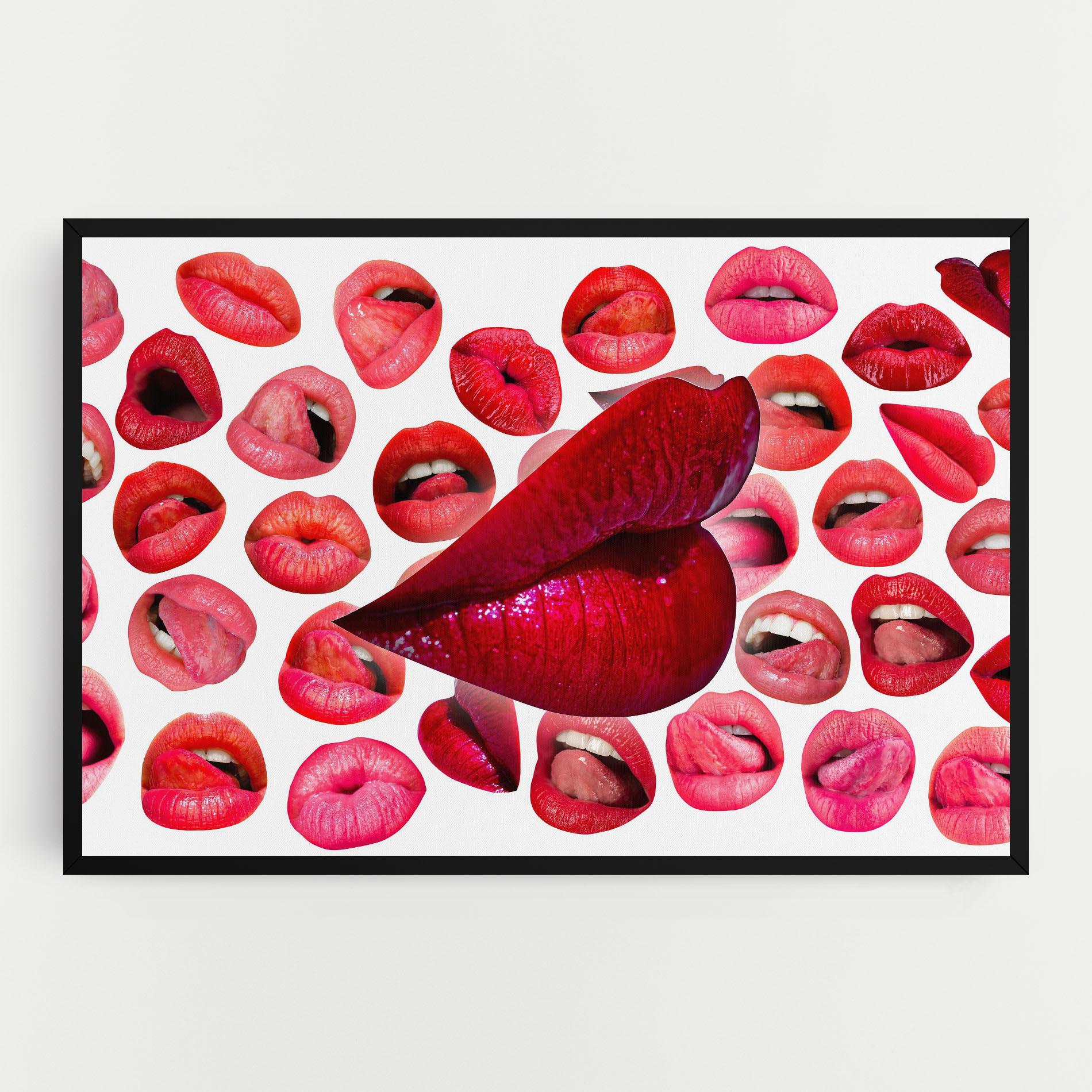 Vászonkép Red Lip Female mockup 0