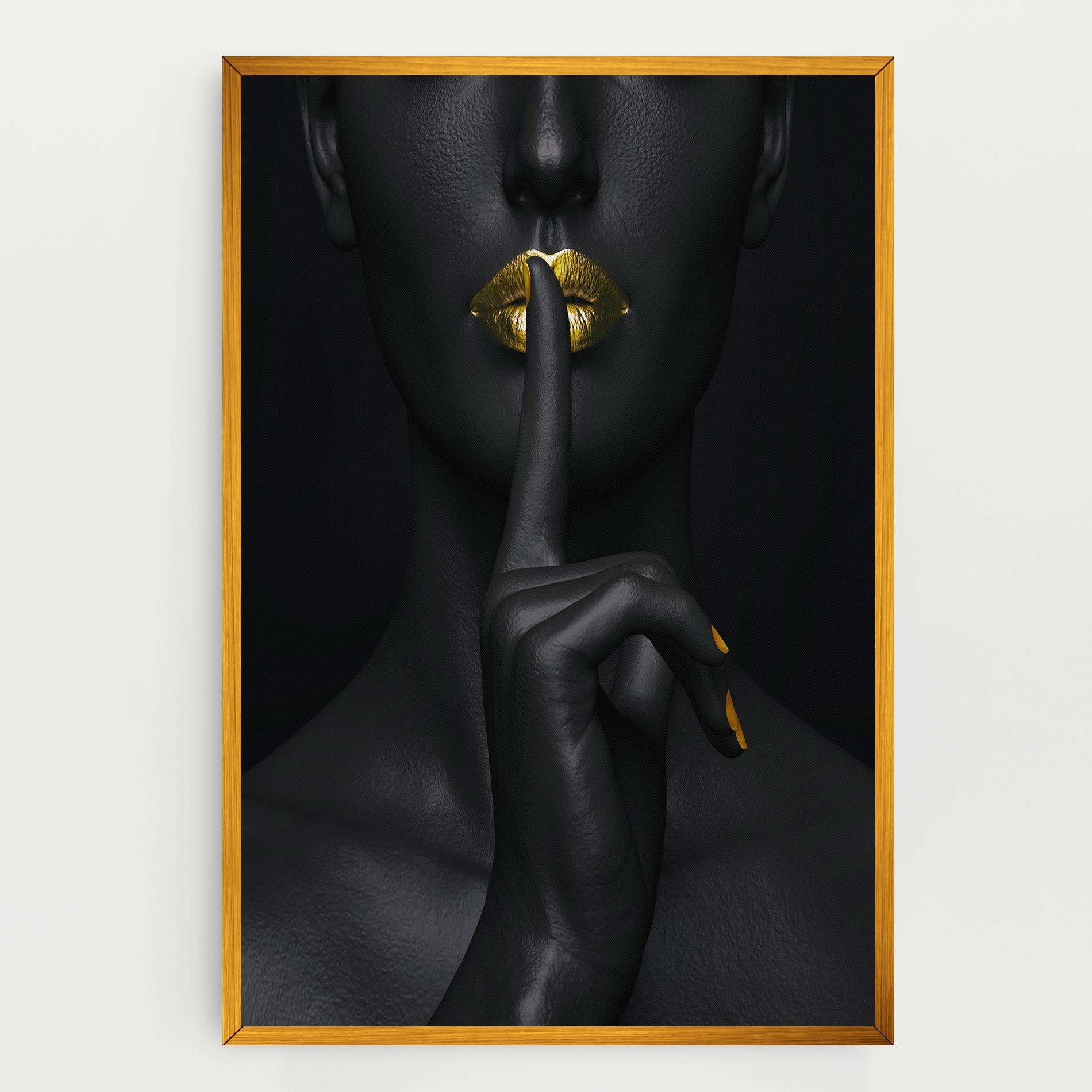 Vászonkép Silence Lips Portrait mockup 0