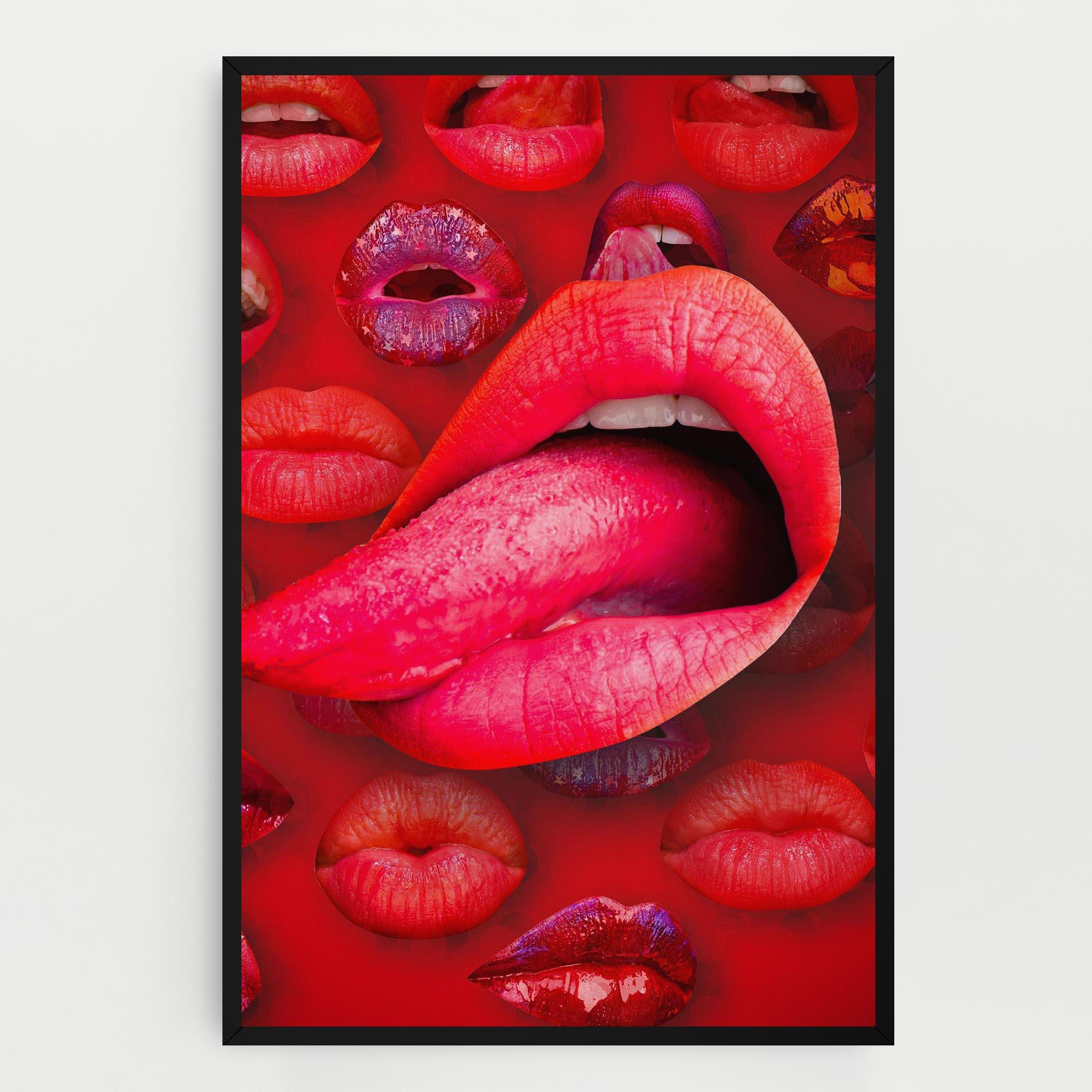 Vászonkép Big Tongue Collage mockup 0