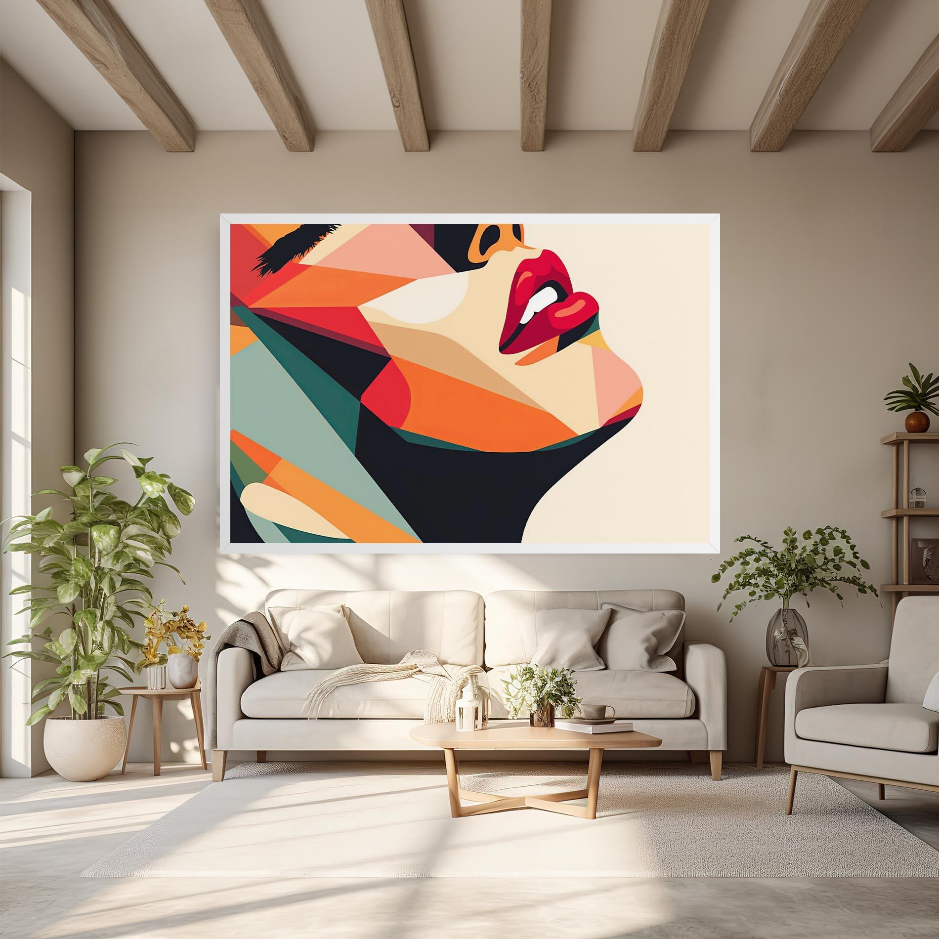 Vászonkép Abstract Lips mockup 6