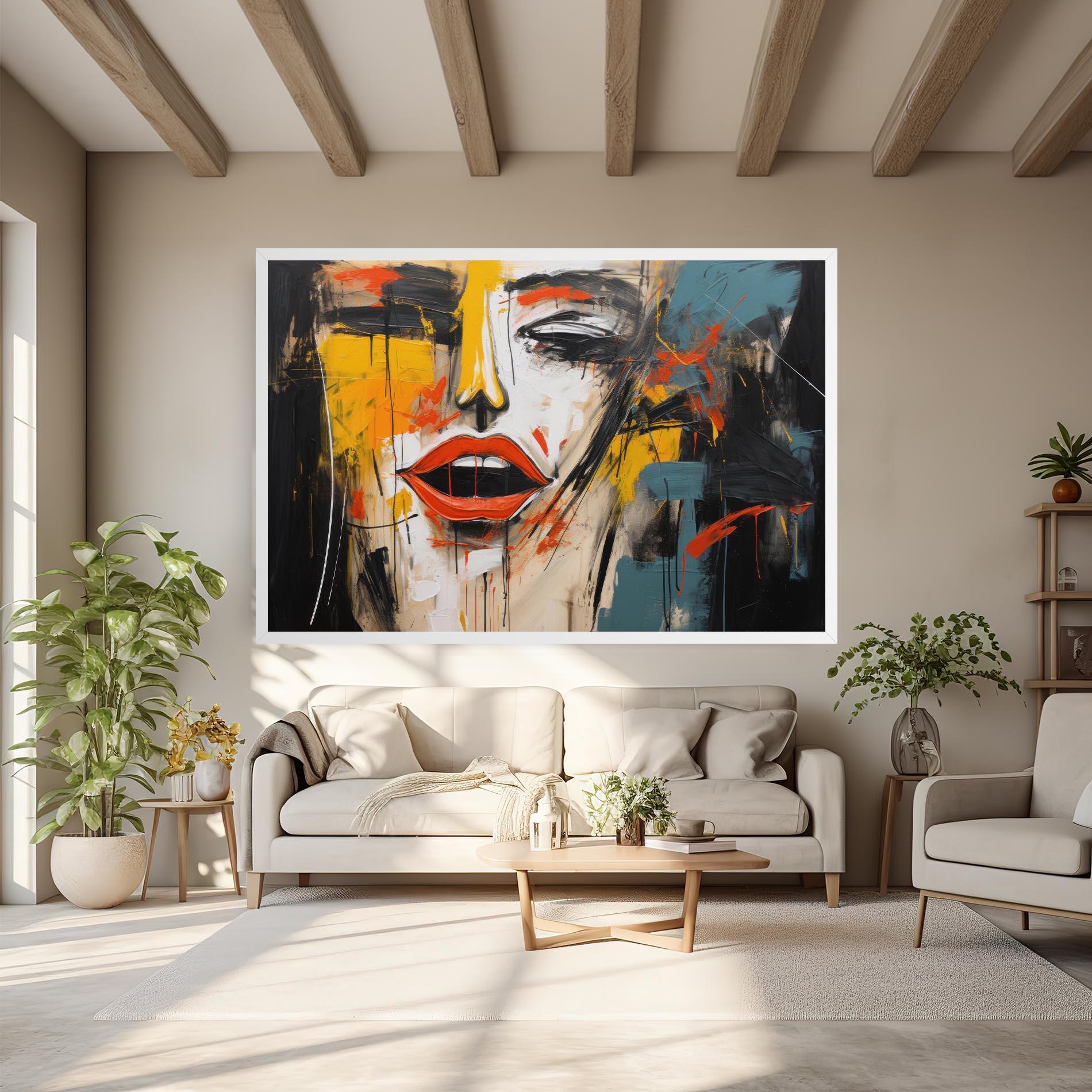 Vászonkép Abstract Woman Lips mockup 6