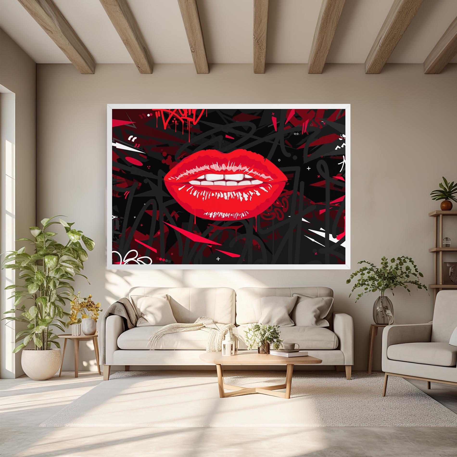 Vászonkép Graff Lips mockup 6