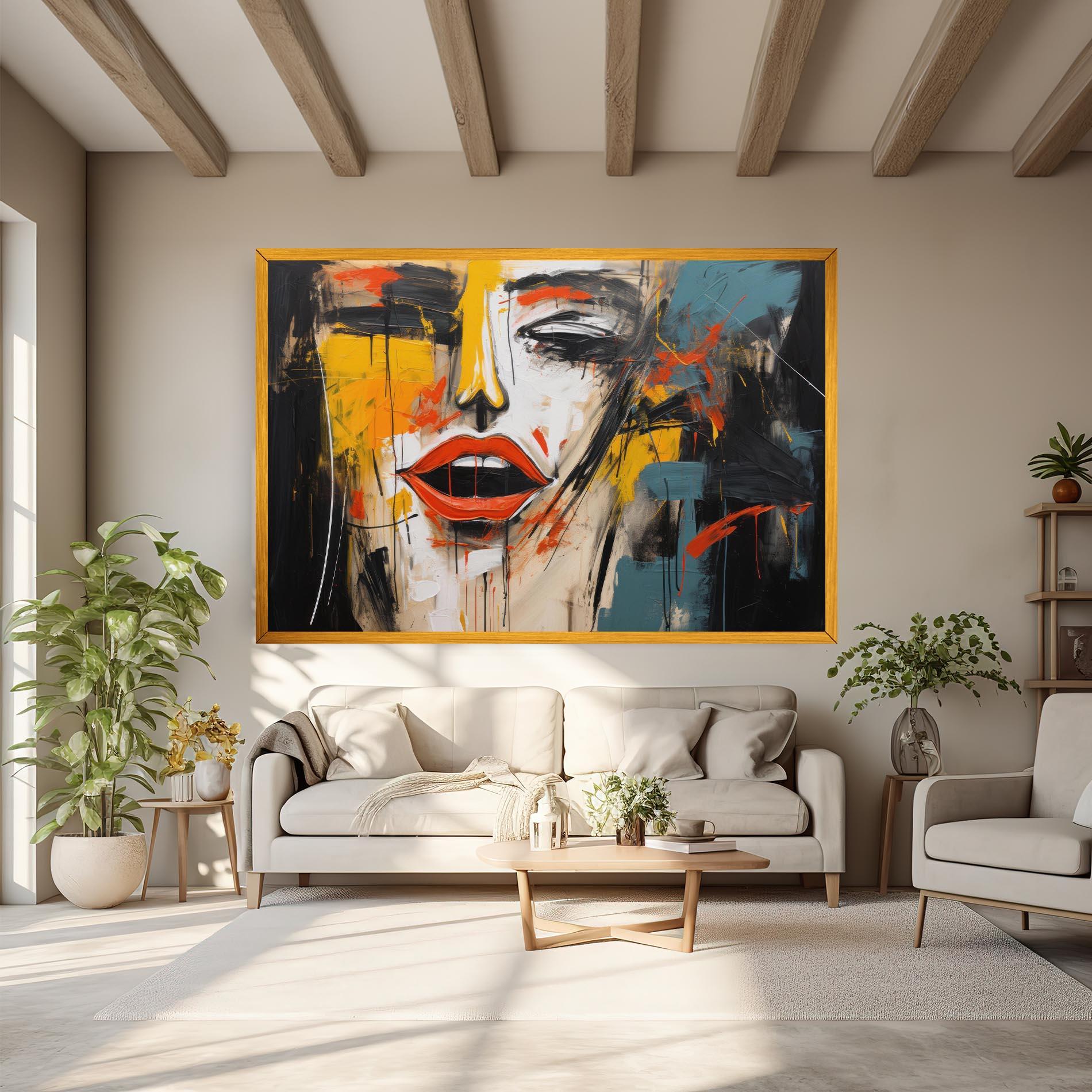 Vászonkép Abstract Woman Lips mockup 6