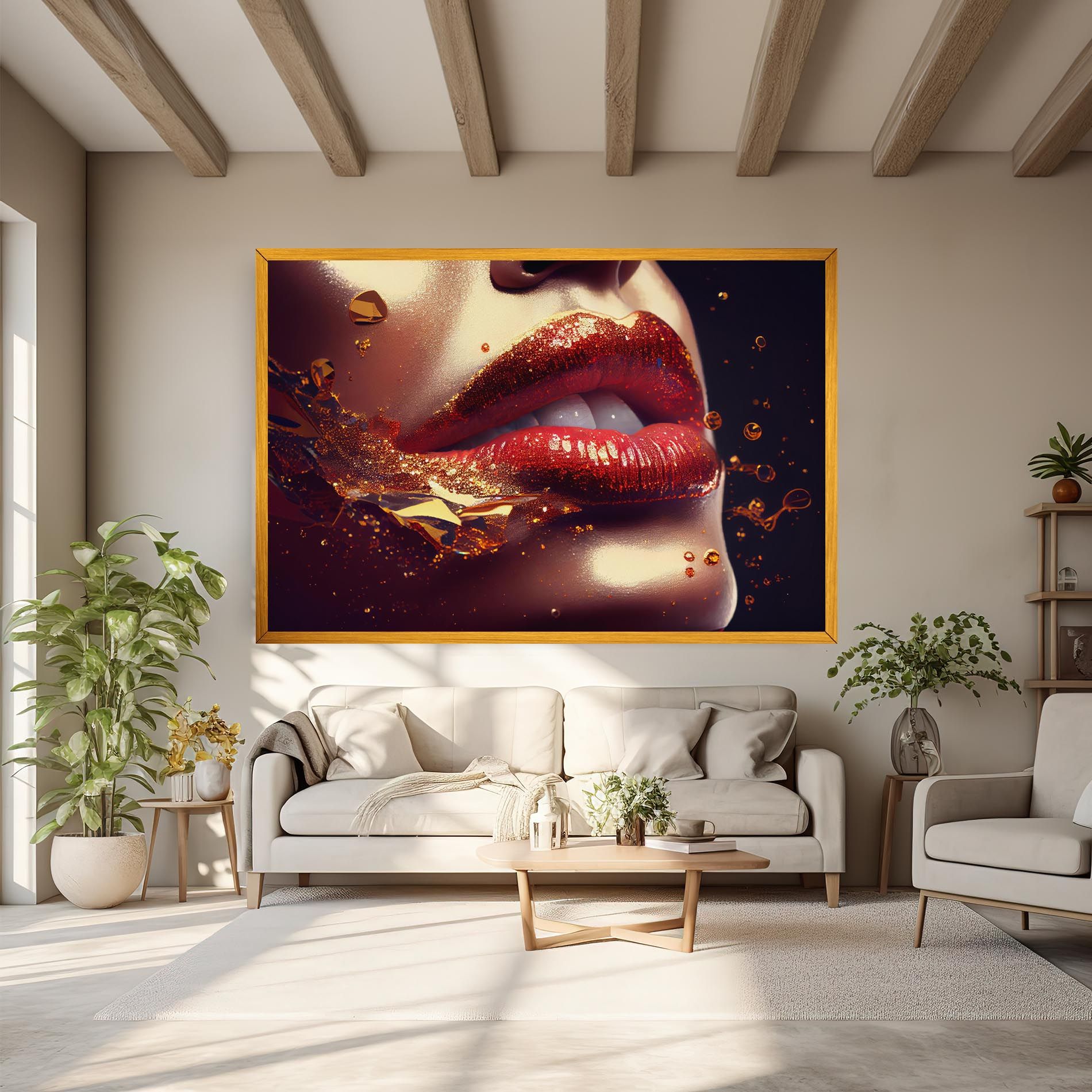 Gold Glitter Lips mockup 6