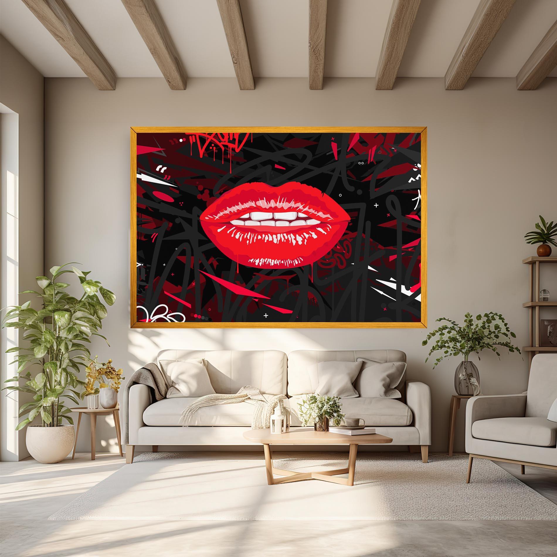 Vászonkép Graff Lips mockup 6