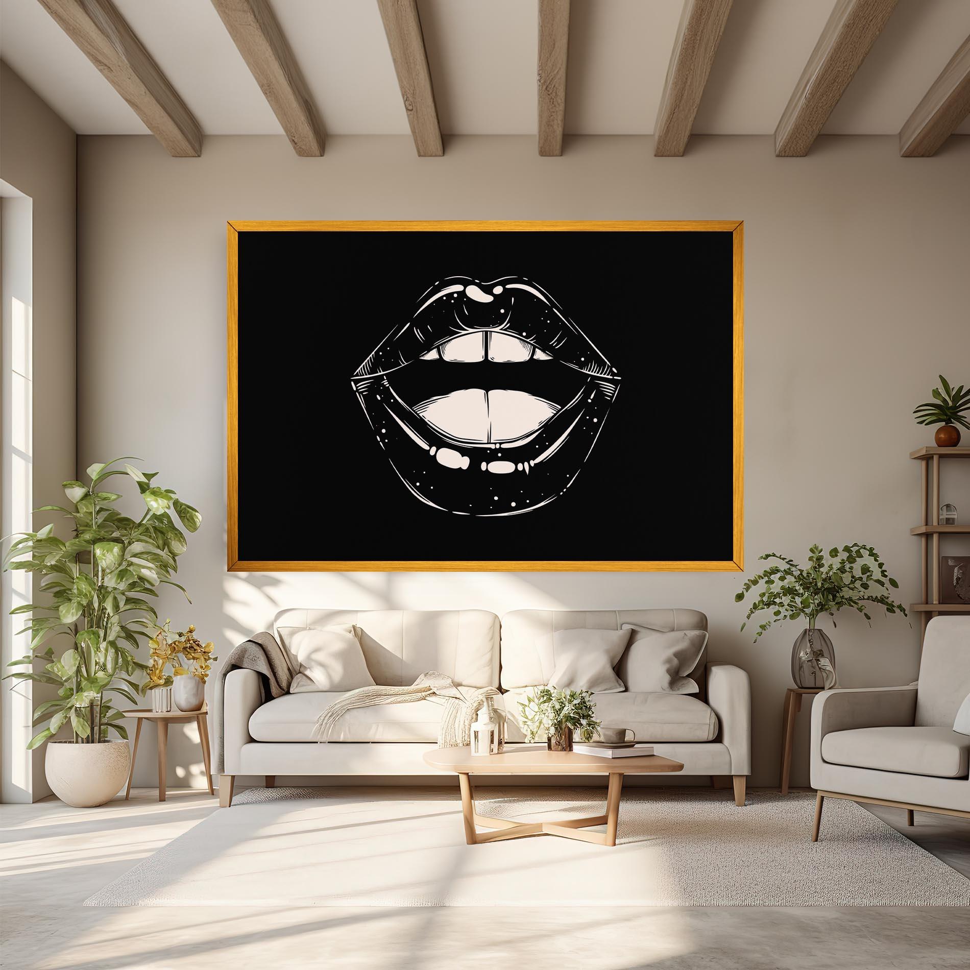 Vászonkép Lips On Black mockup 6