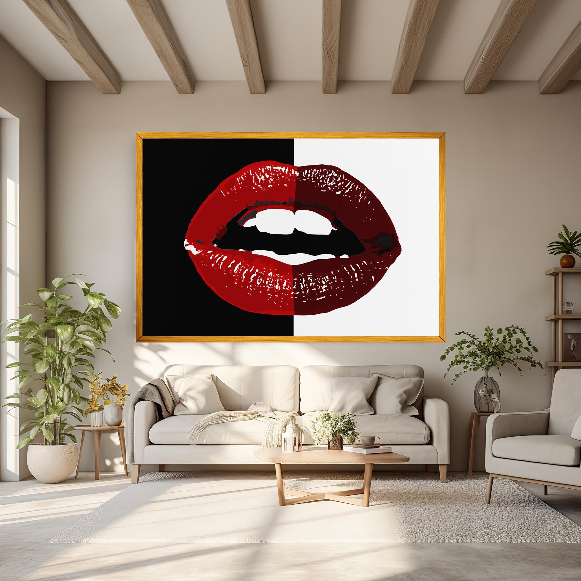 Vászonkép Red Shade Lips mockup 6