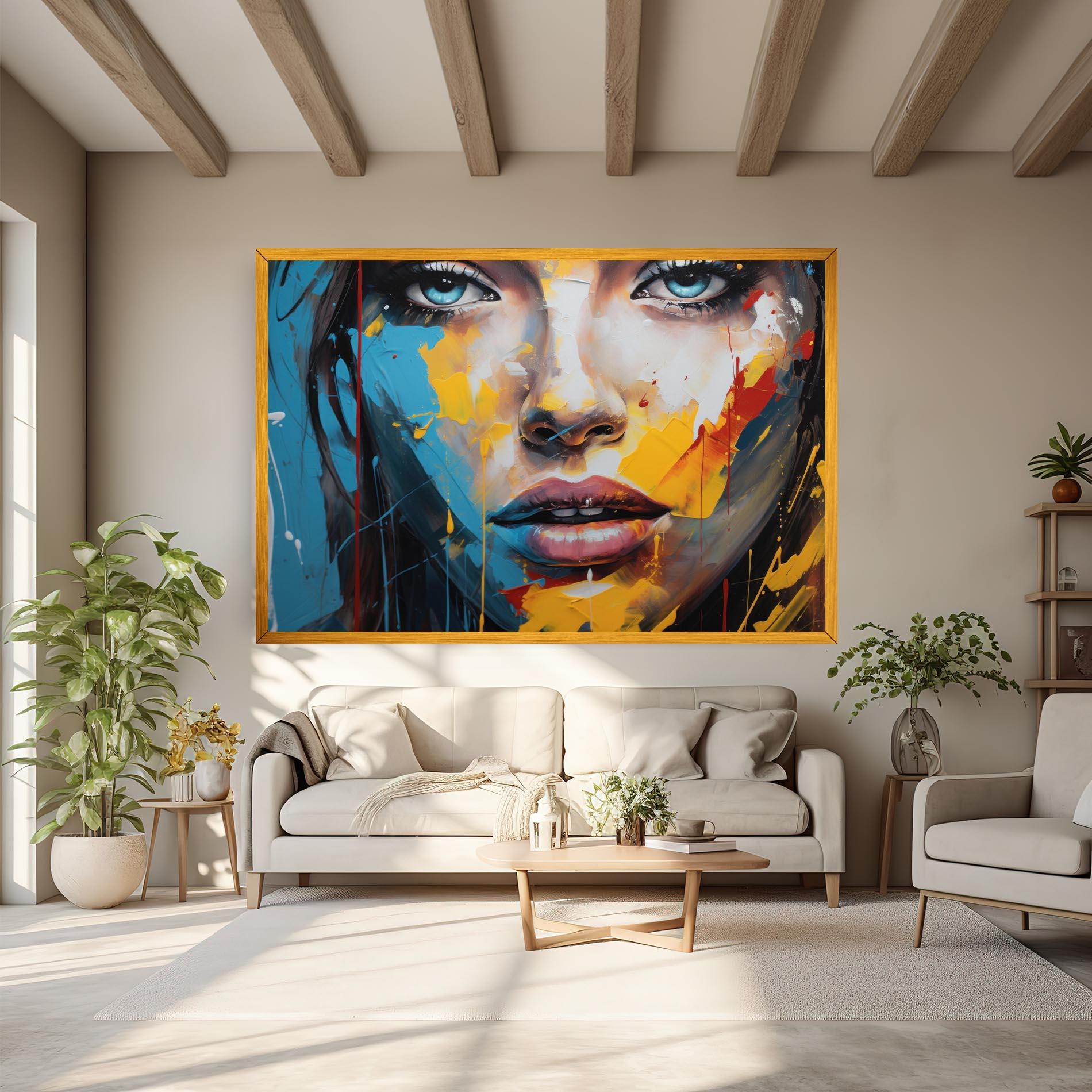 Vászonkép Woman Abstract Lips mockup 6