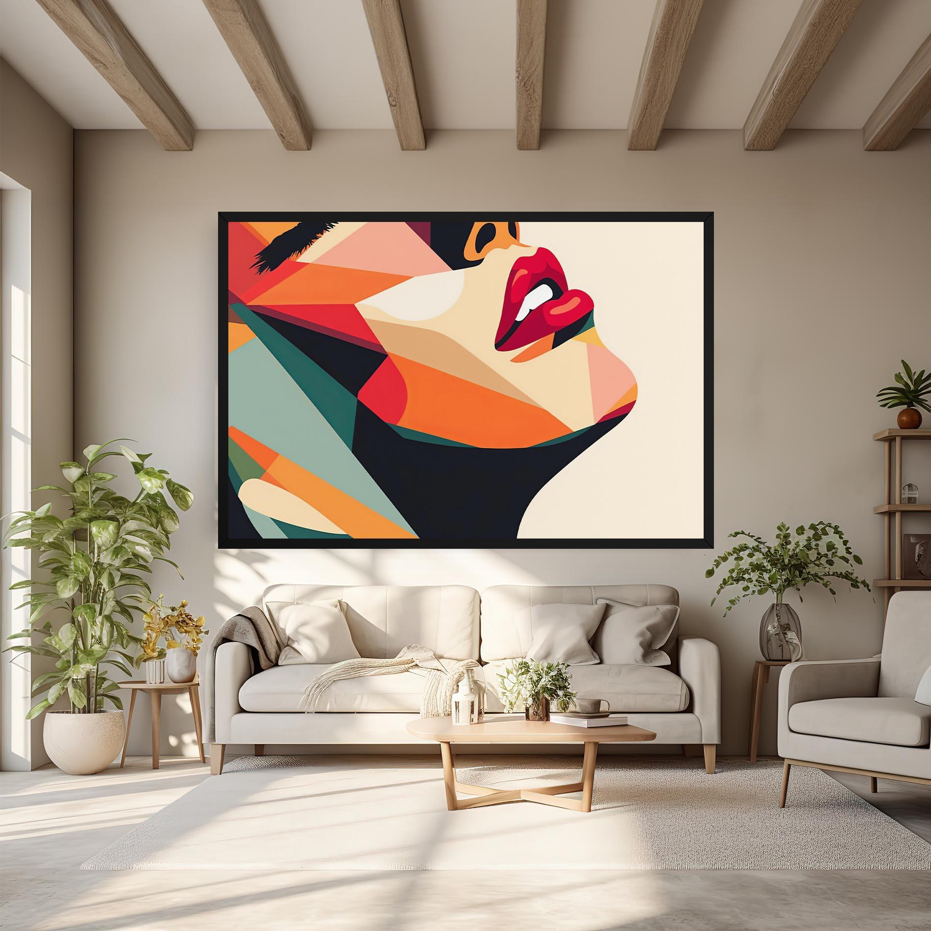 Vászonkép Abstract Lips mockup 6