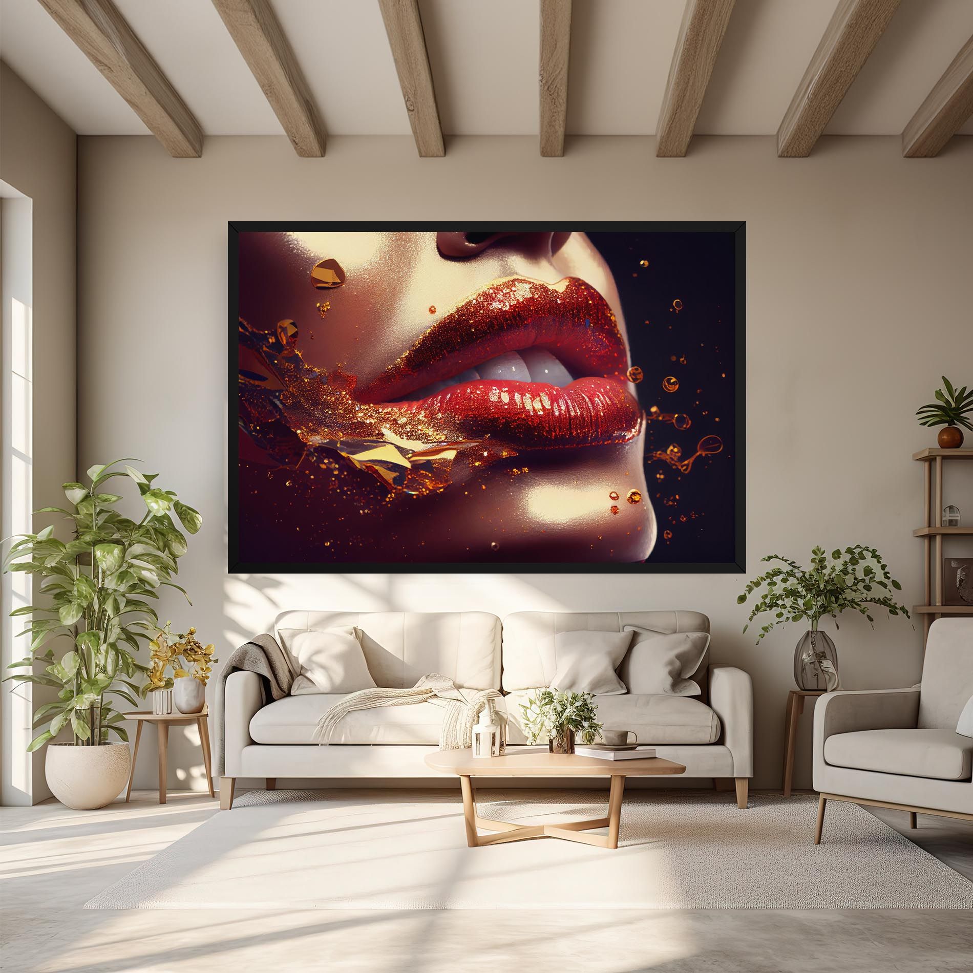 Gold Glitter Lips mockup 6