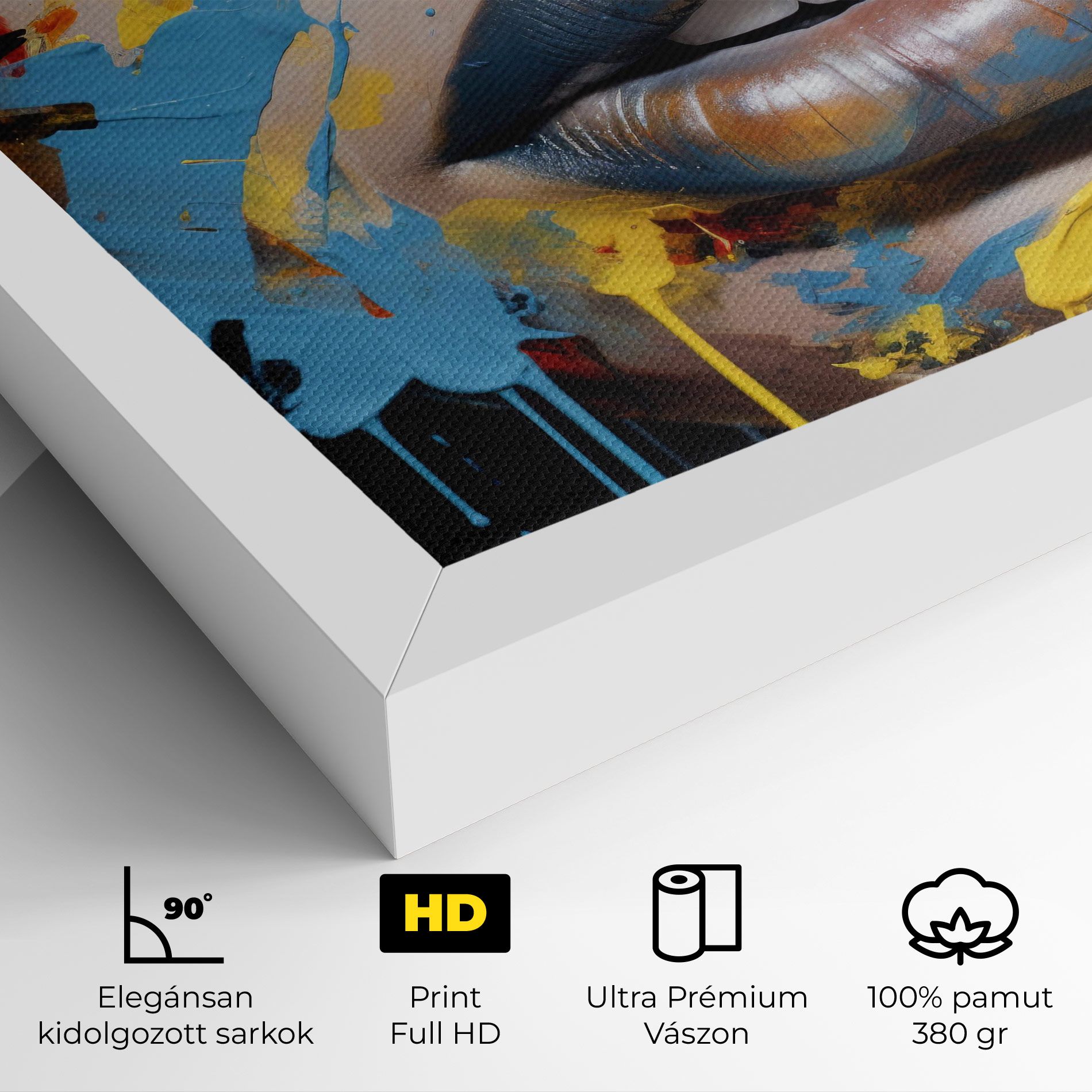 Yellow Blue Lips Art mockup 4