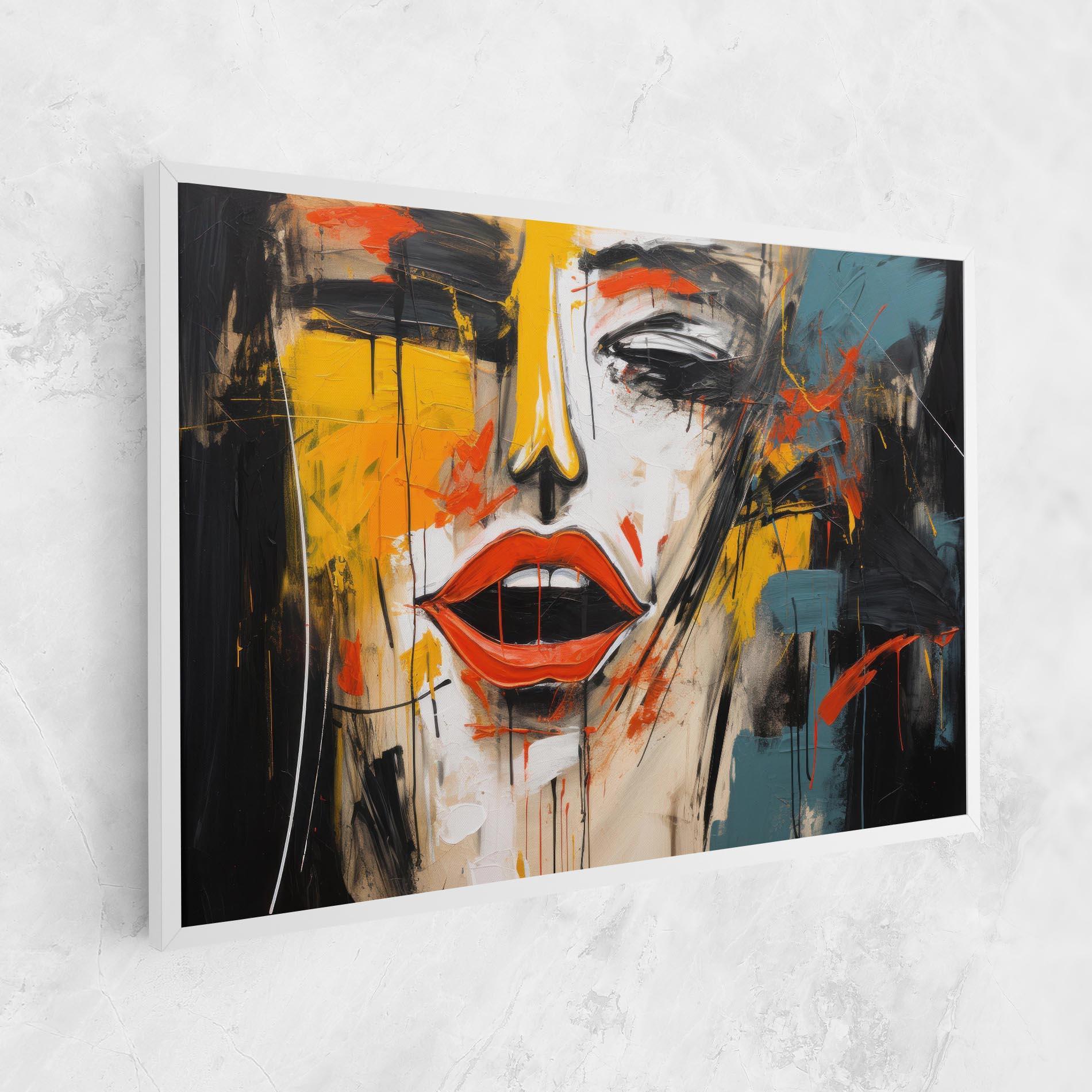 Vászonkép Abstract Woman Lips mockup 1