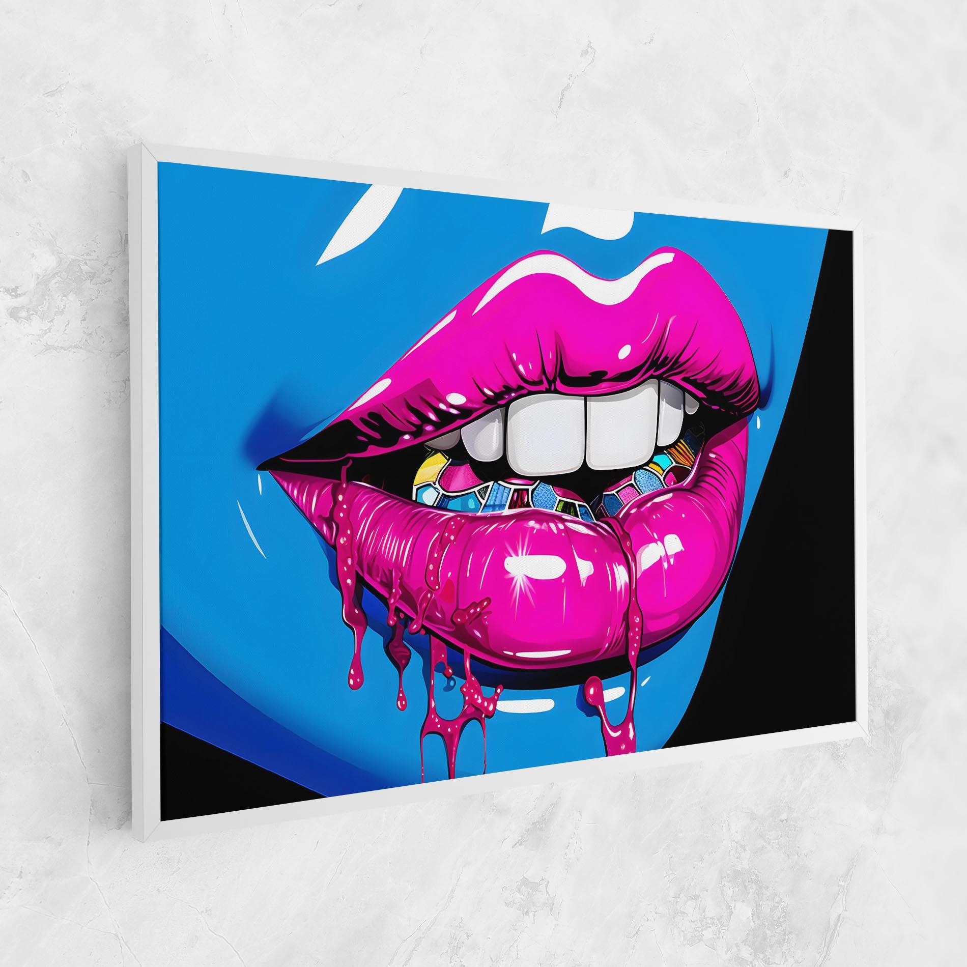 Vászonkép Blue Pink Lips Art mockup 1