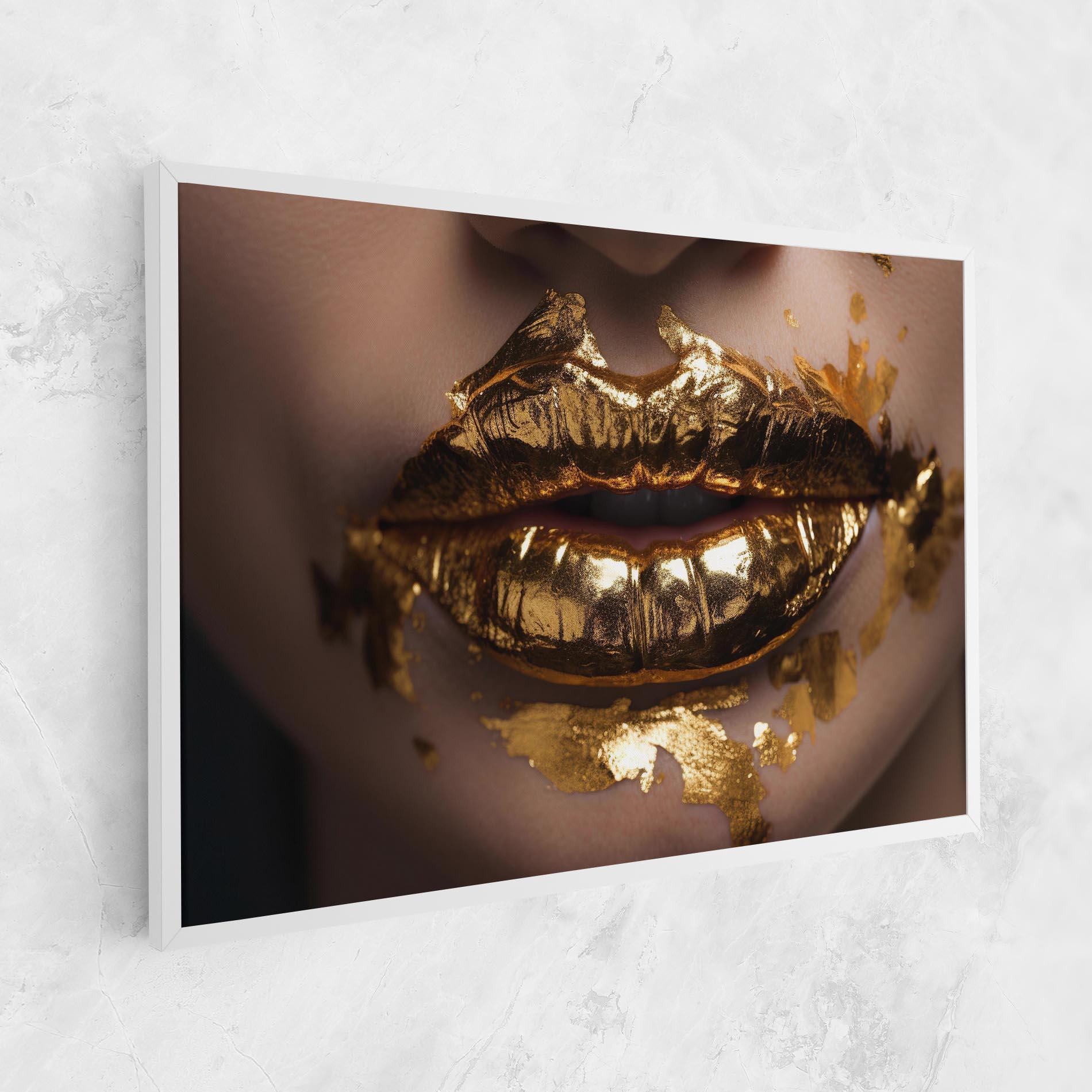Vászonkép Close Gold Lips mockup 1