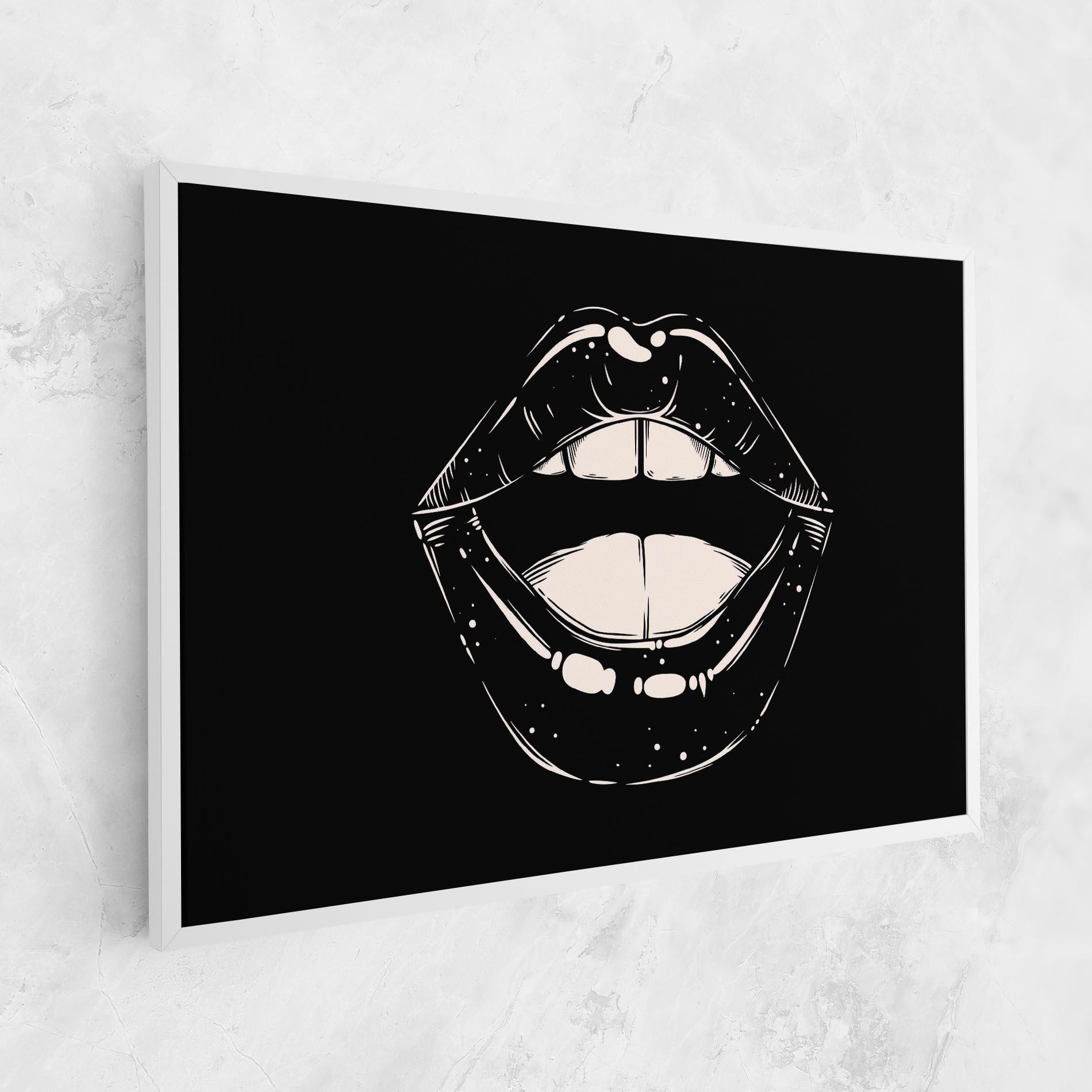 Vászonkép Lips On Black mockup 1
