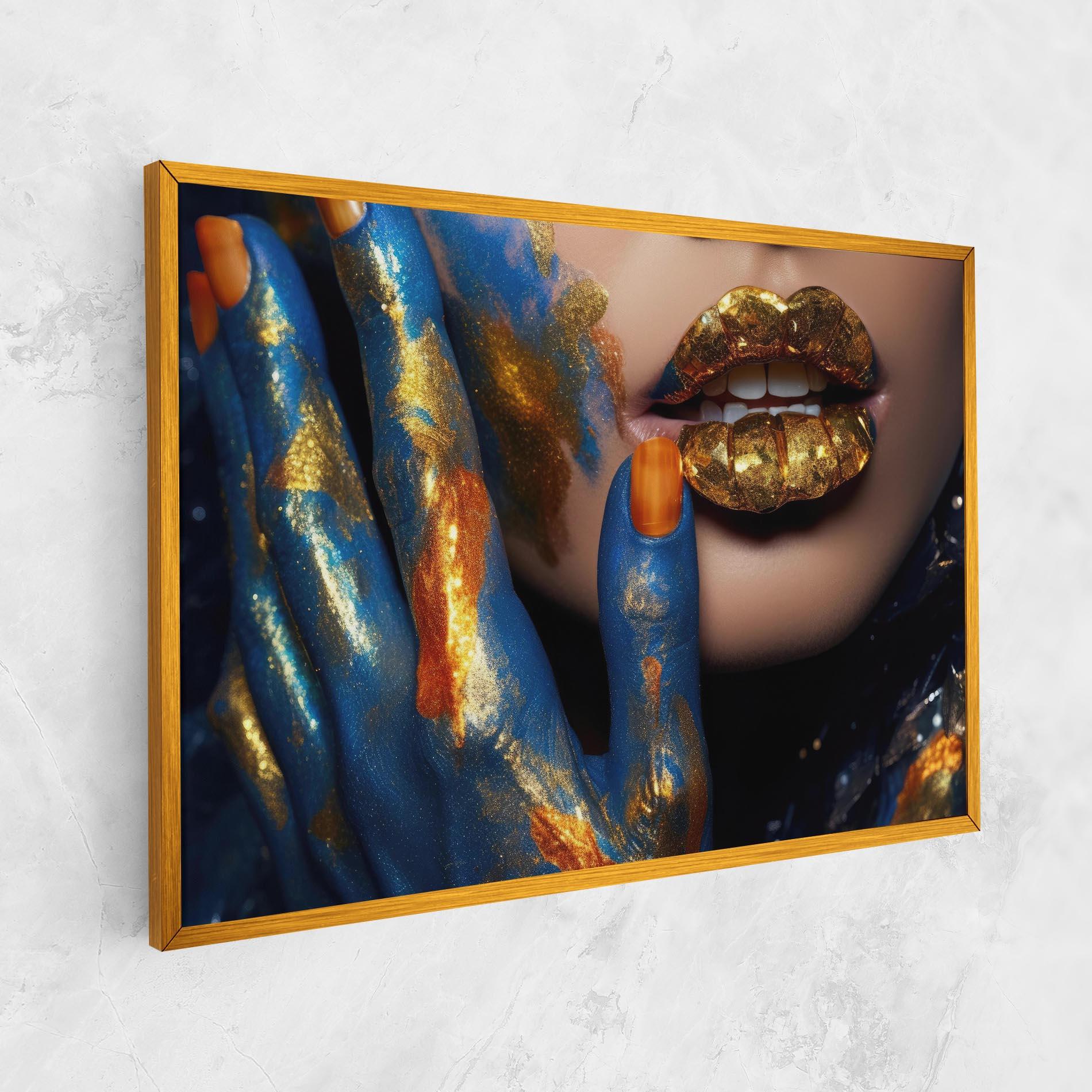 Vászonkép Blue Hand Lips mockup 1