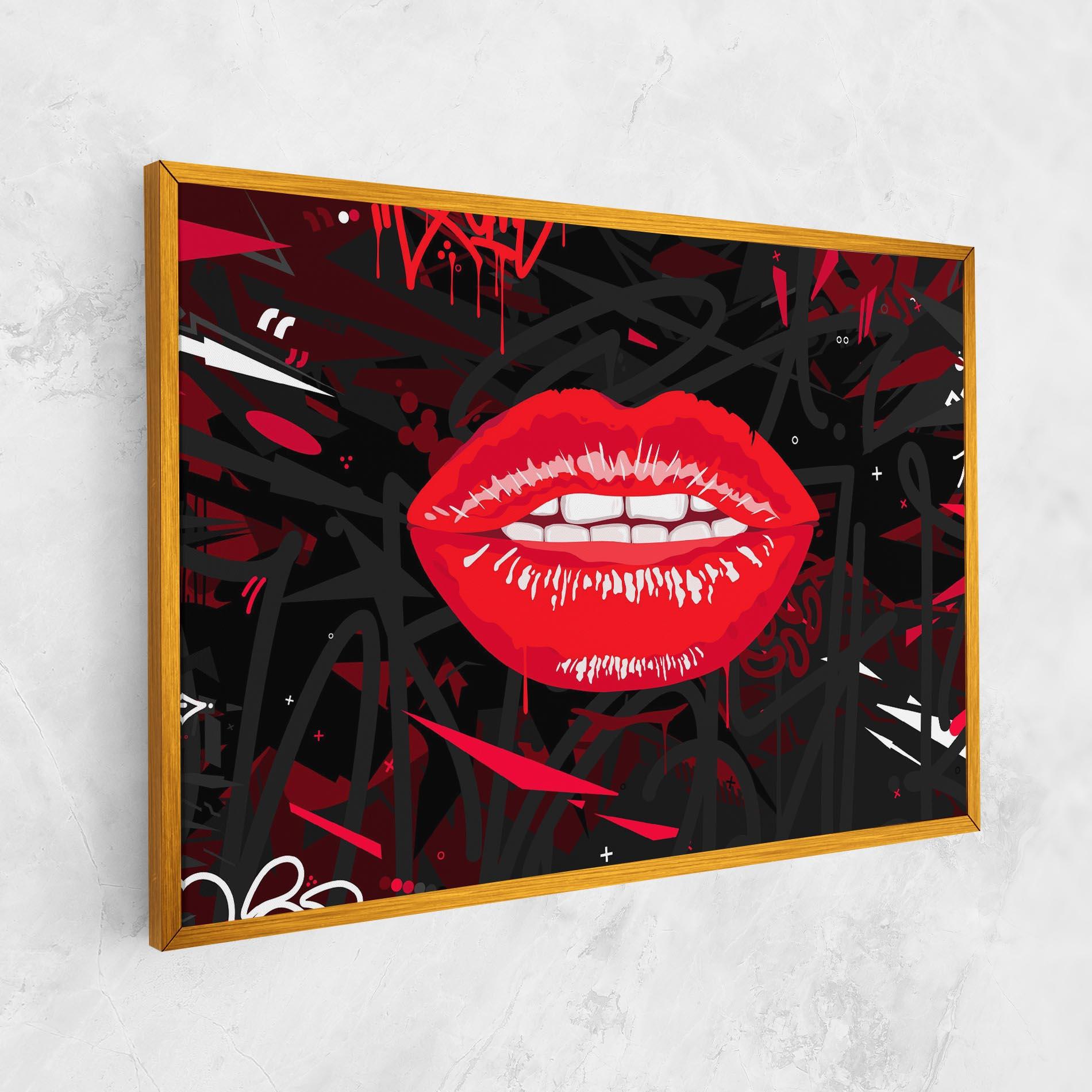 Vászonkép Graff Lips mockup 1