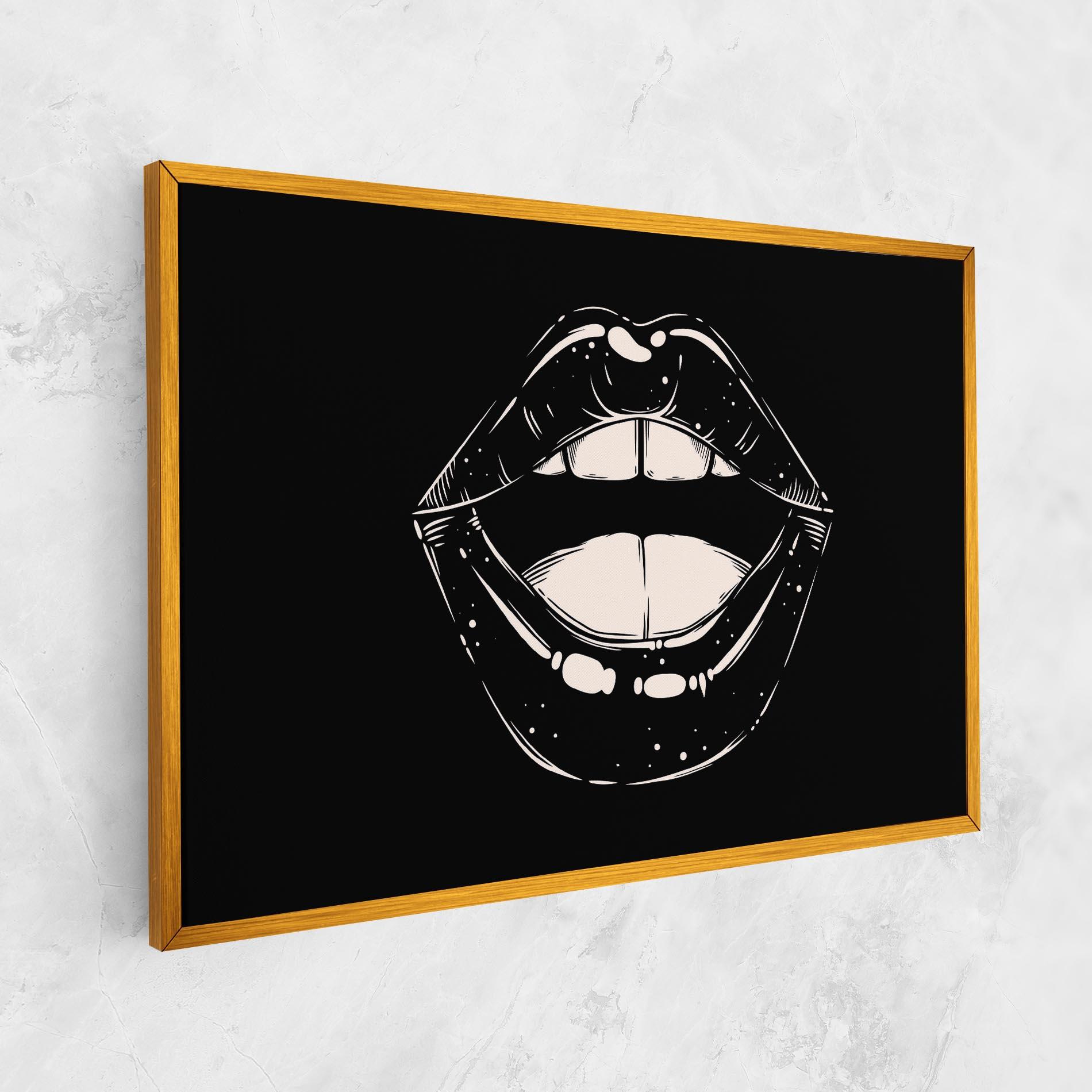 Vászonkép Lips On Black mockup 1