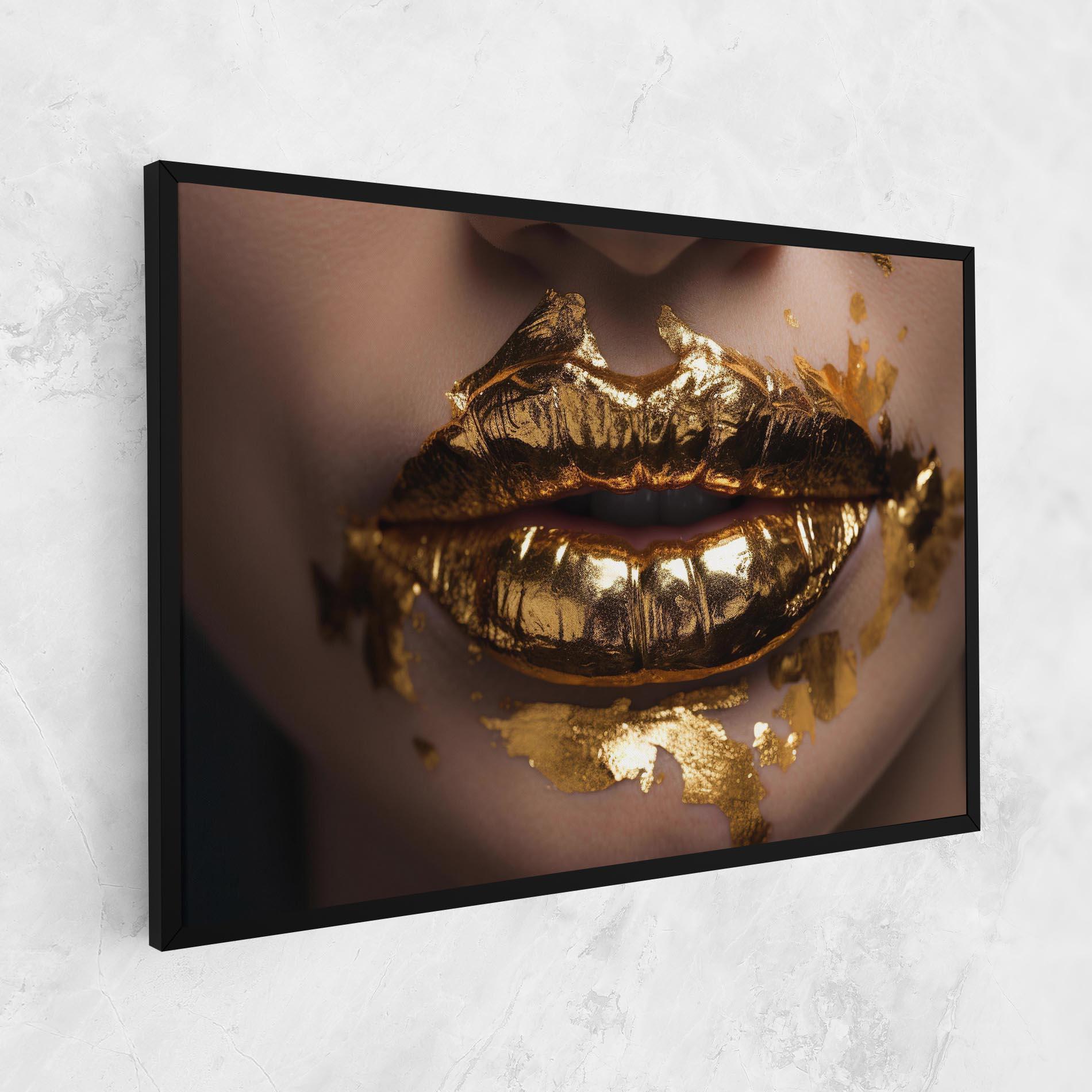 Vászonkép Close Gold Lips mockup 1