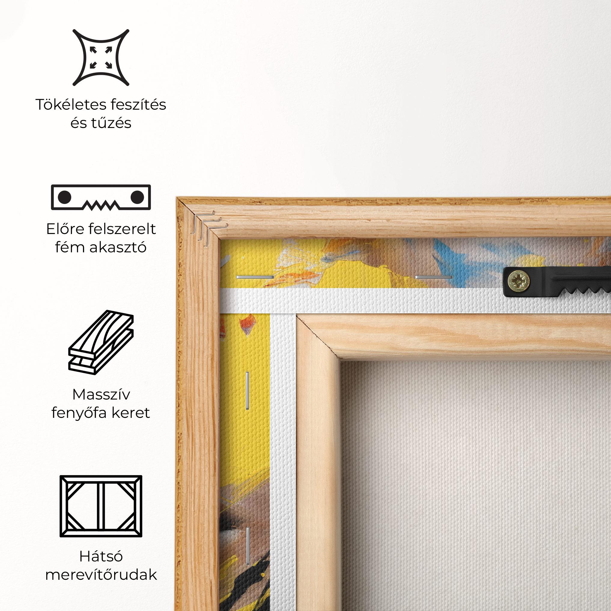 Vászonkép Yellow Blue Lips Art mockup 5