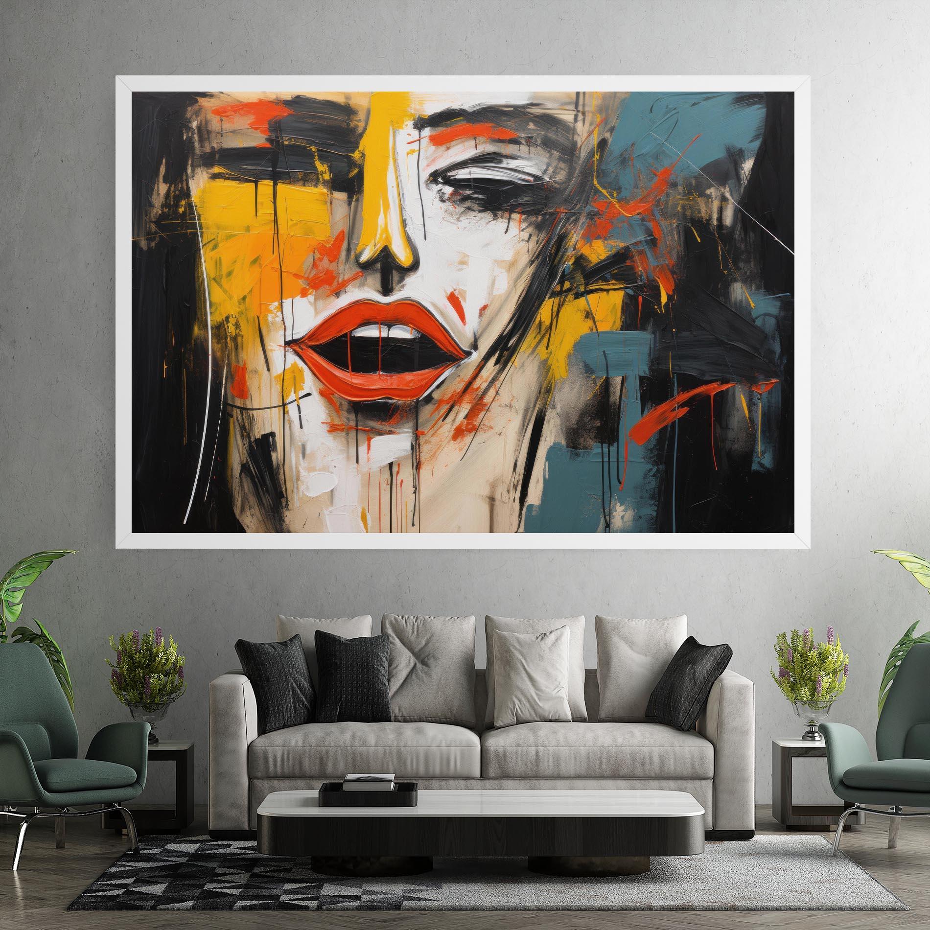 Vászonkép Abstract Woman Lips mockup 7