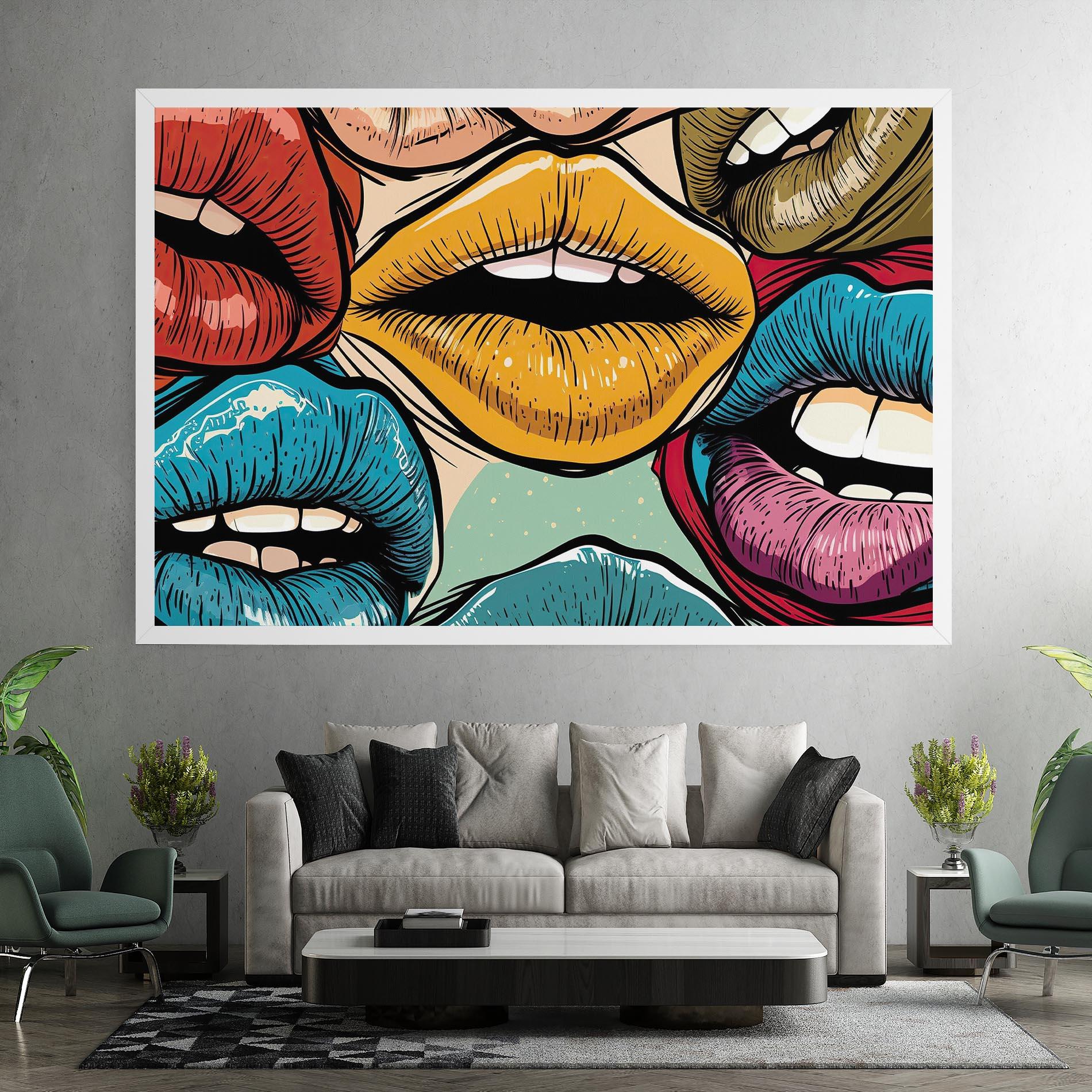 Vászonkép Comic Book Color Lips mockup 7