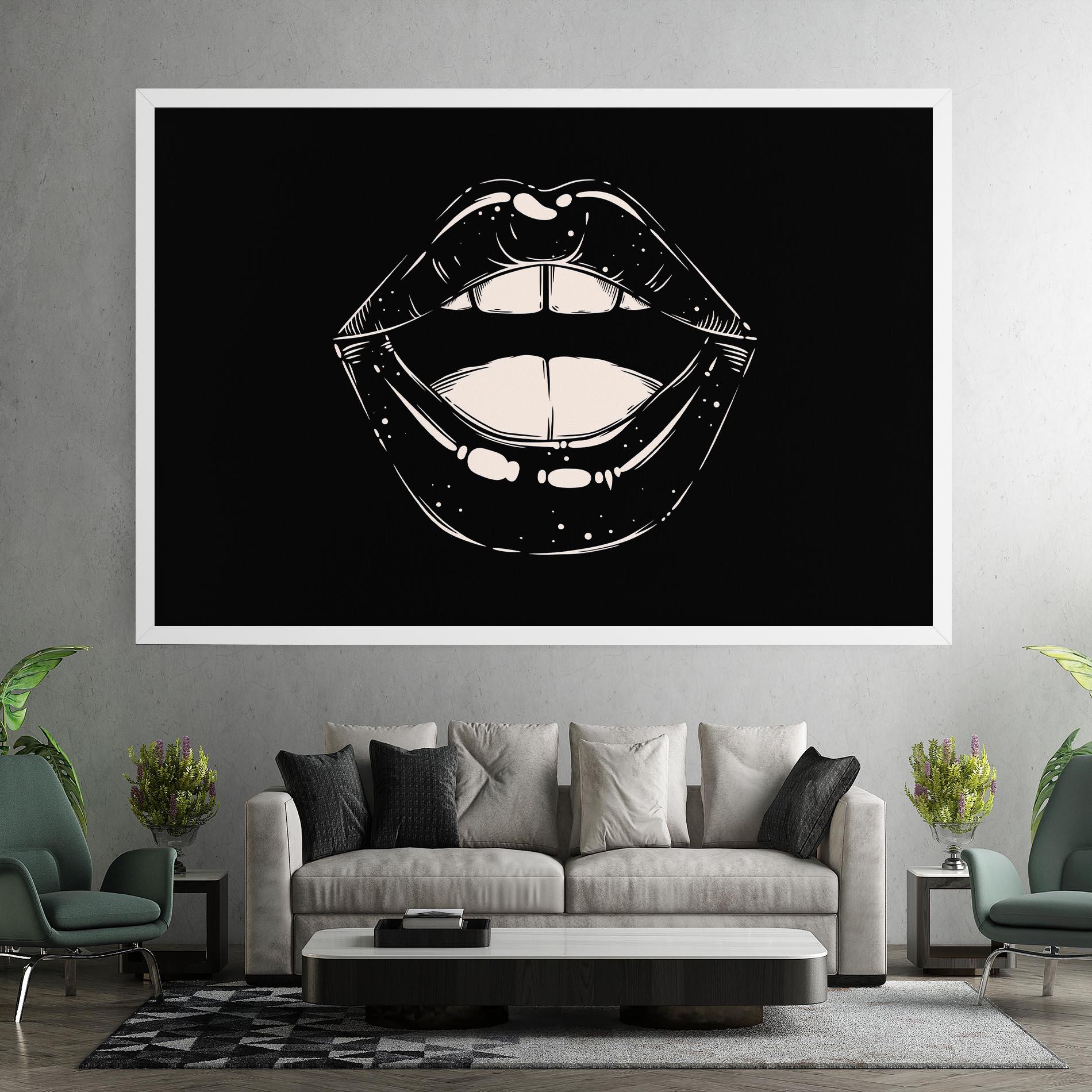 Vászonkép Lips On Black mockup 7