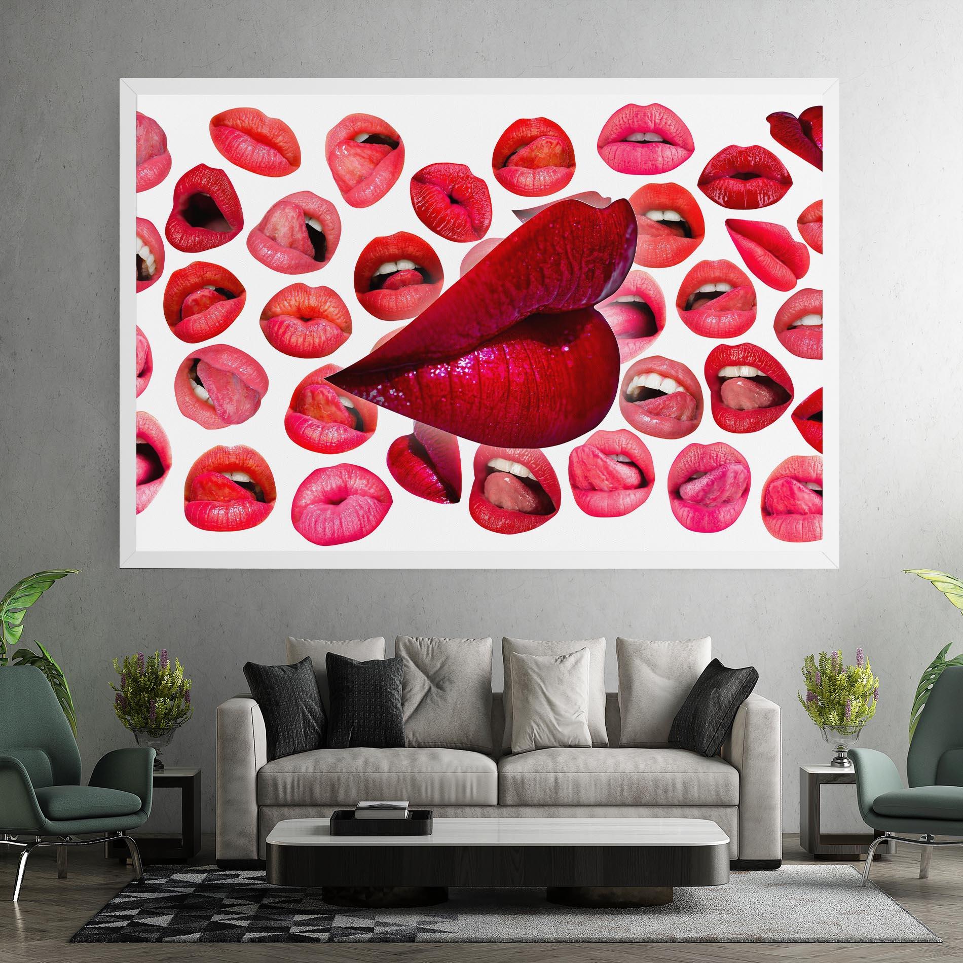 Vászonkép Red Lip Female mockup 7