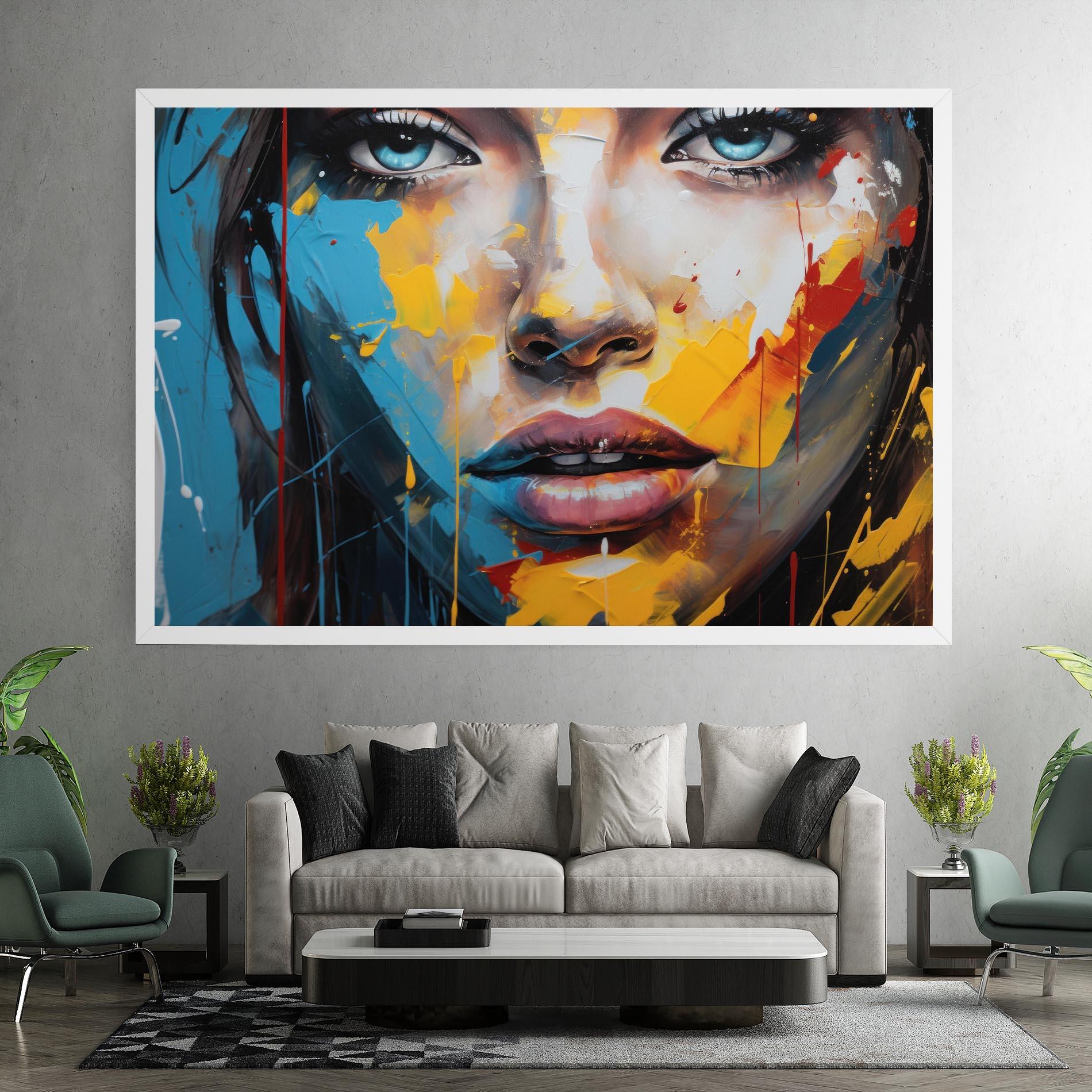 Vászonkép Woman Abstract Lips mockup 7