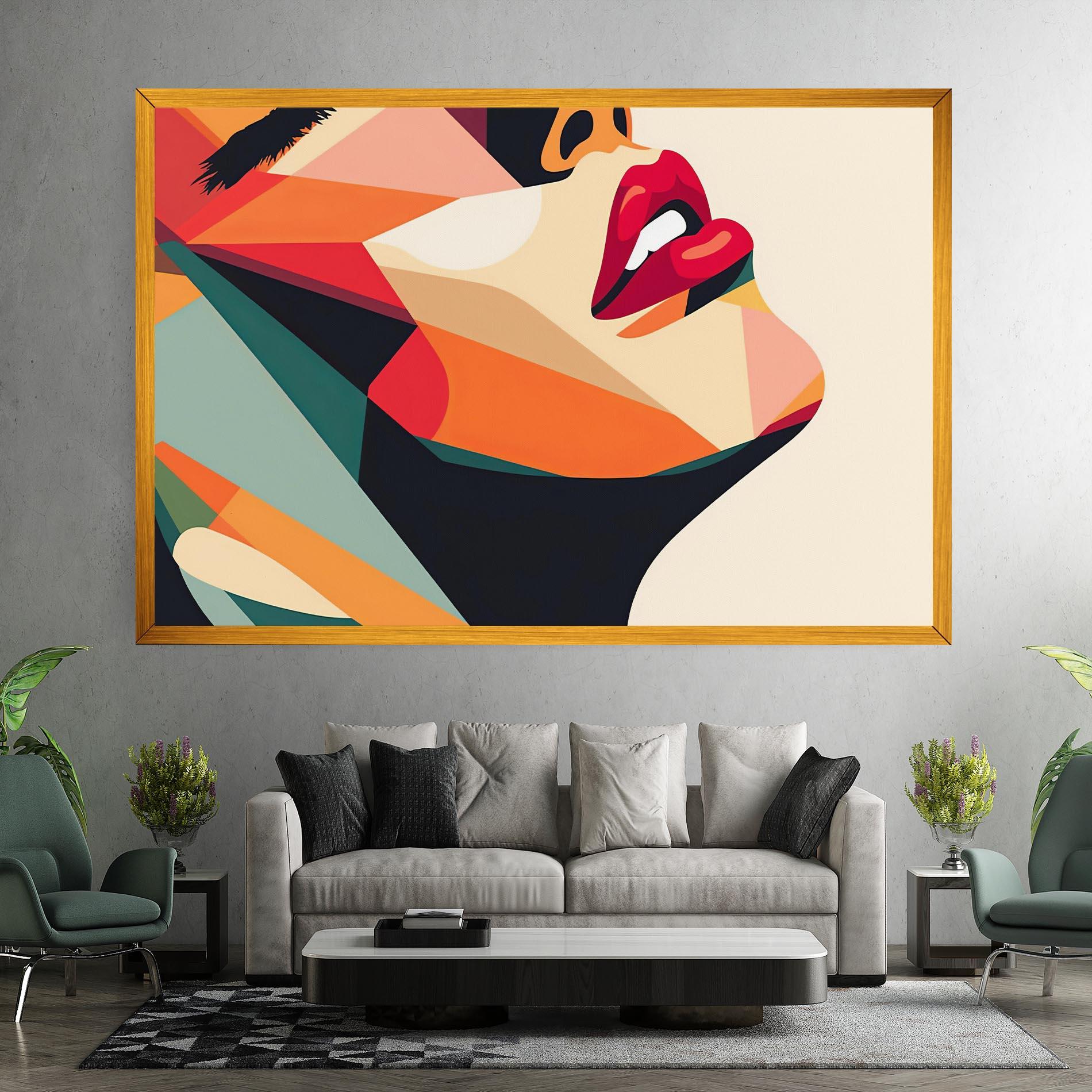 Vászonkép Abstract Lips mockup 7