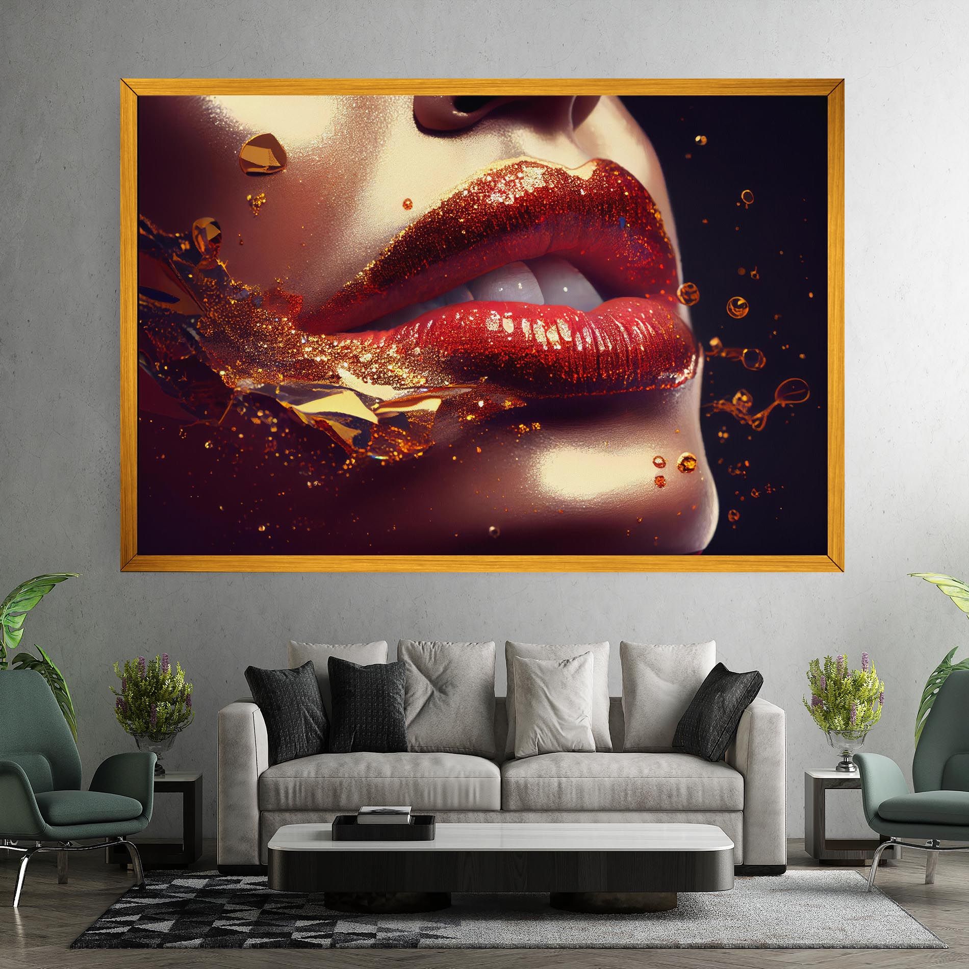 Gold Glitter Lips mockup 7