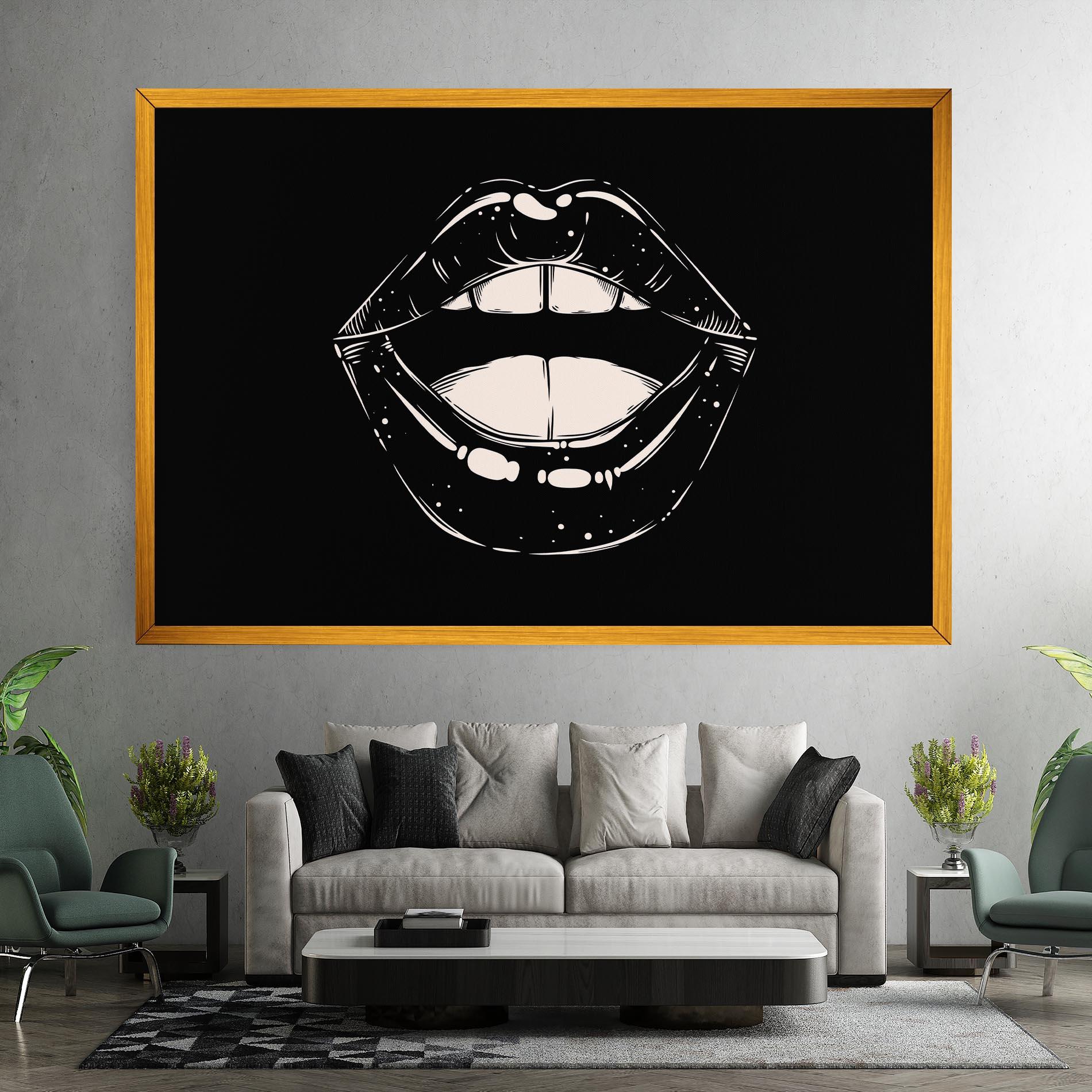 Vászonkép Lips On Black mockup 7