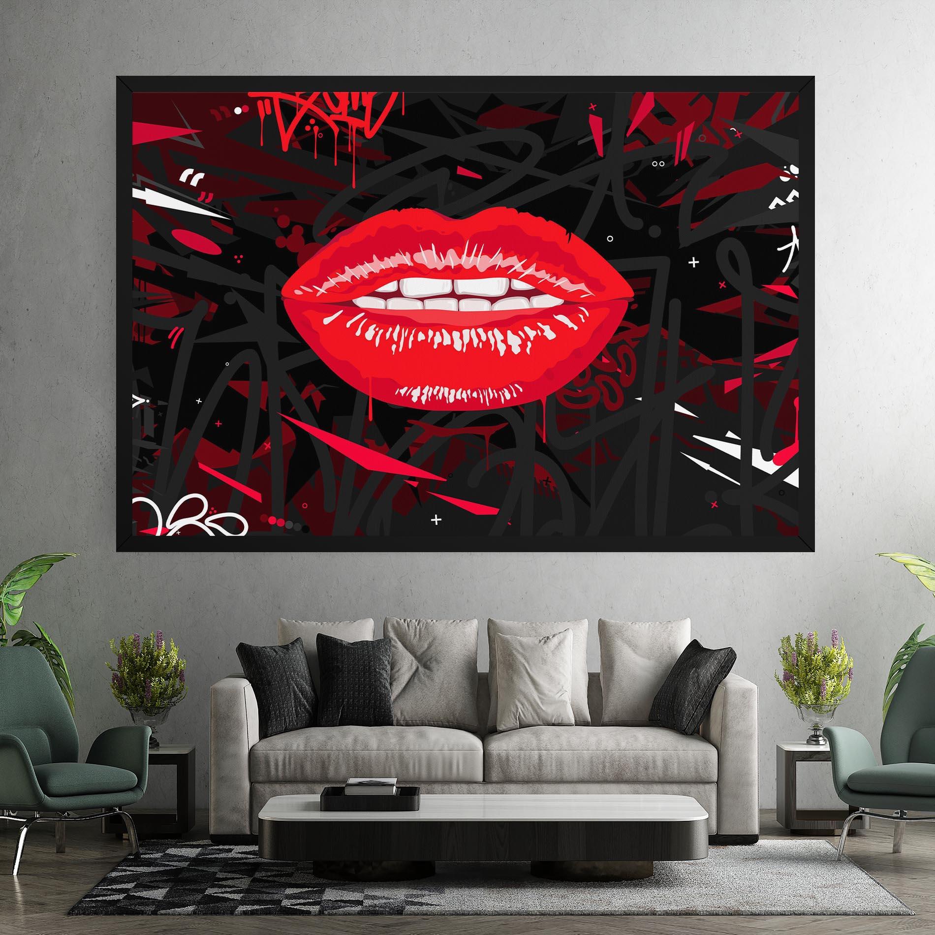 Vászonkép Graff Lips mockup 7