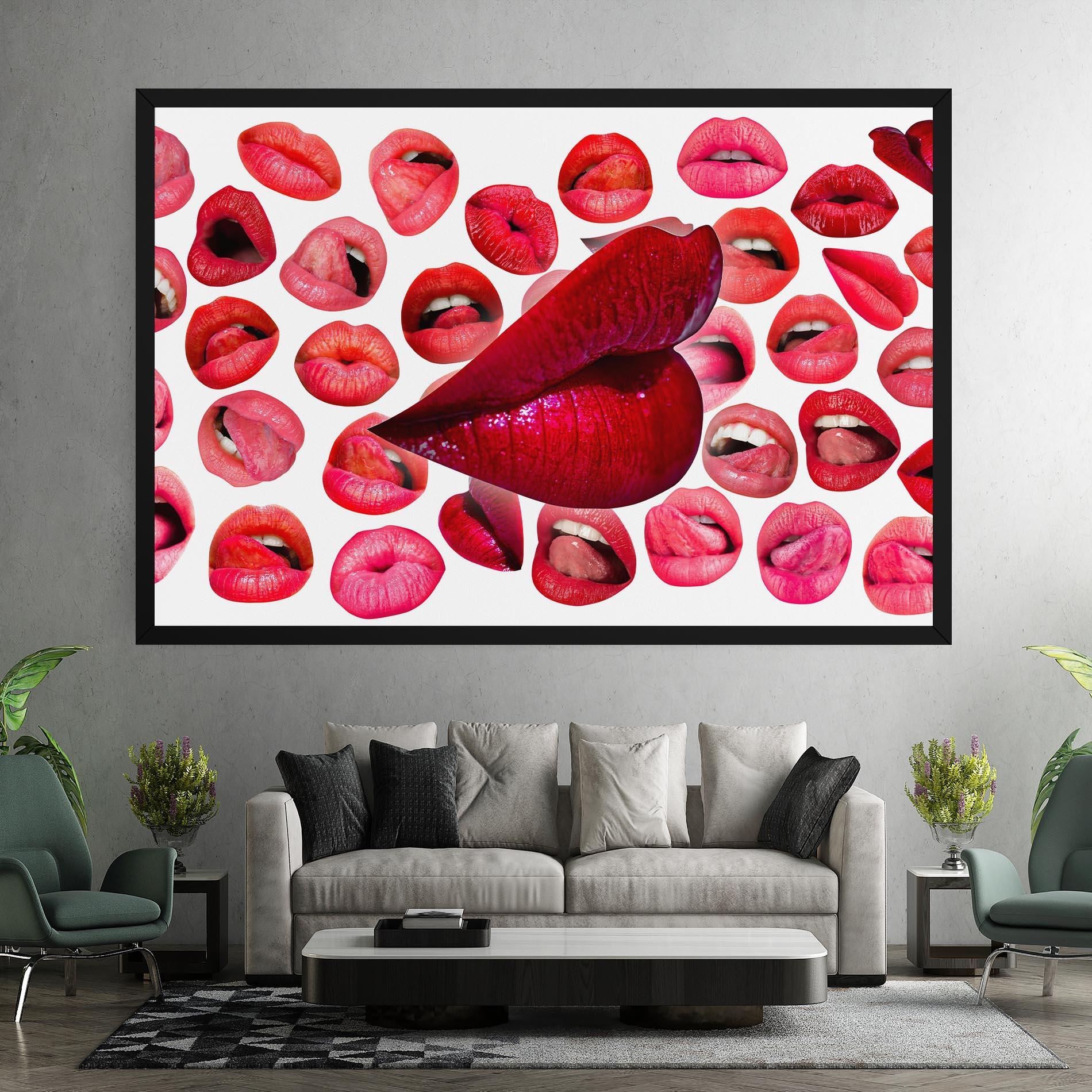 Vászonkép Red Lip Female mockup 7