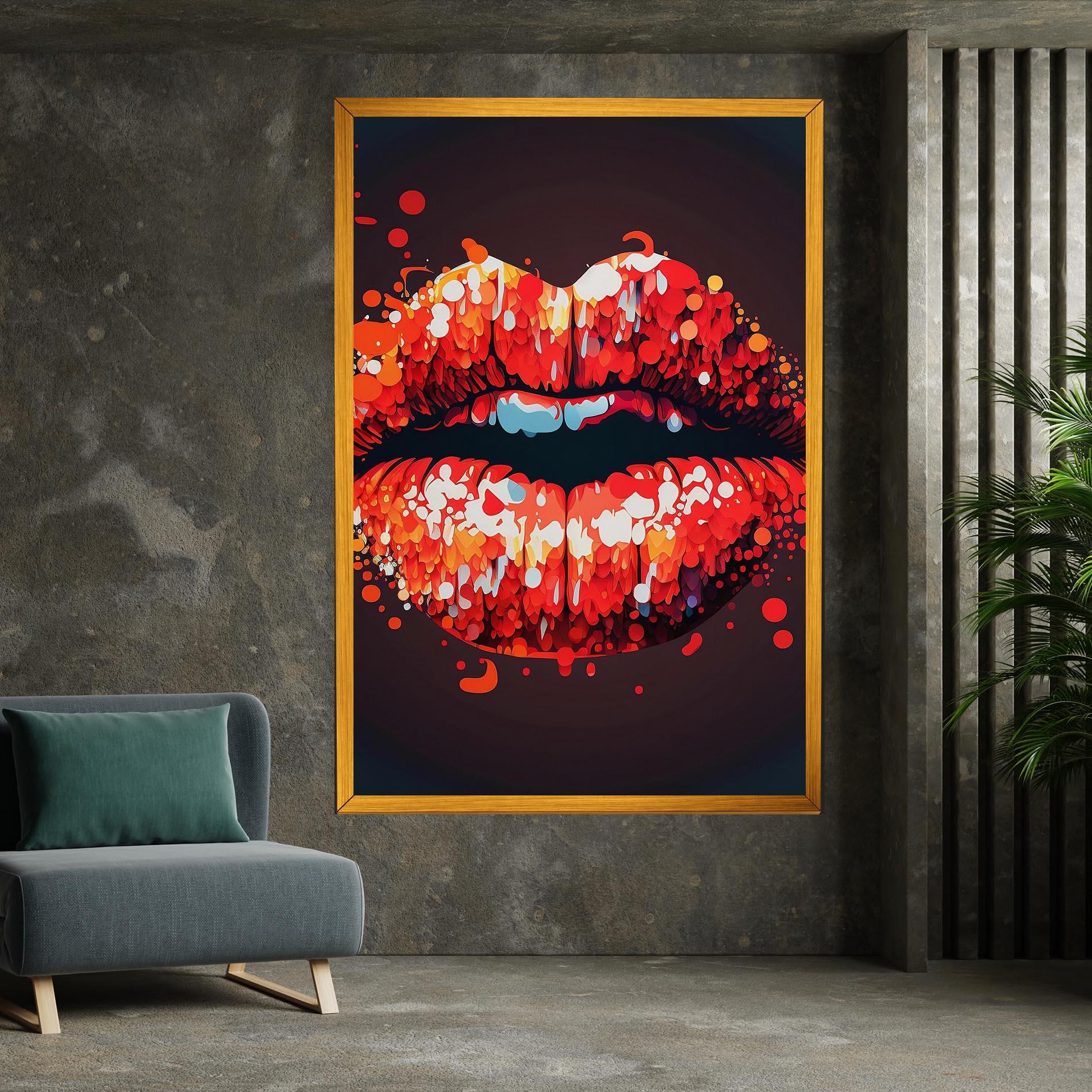 Vászonkép Red Lips With Word Lips It mockup 7