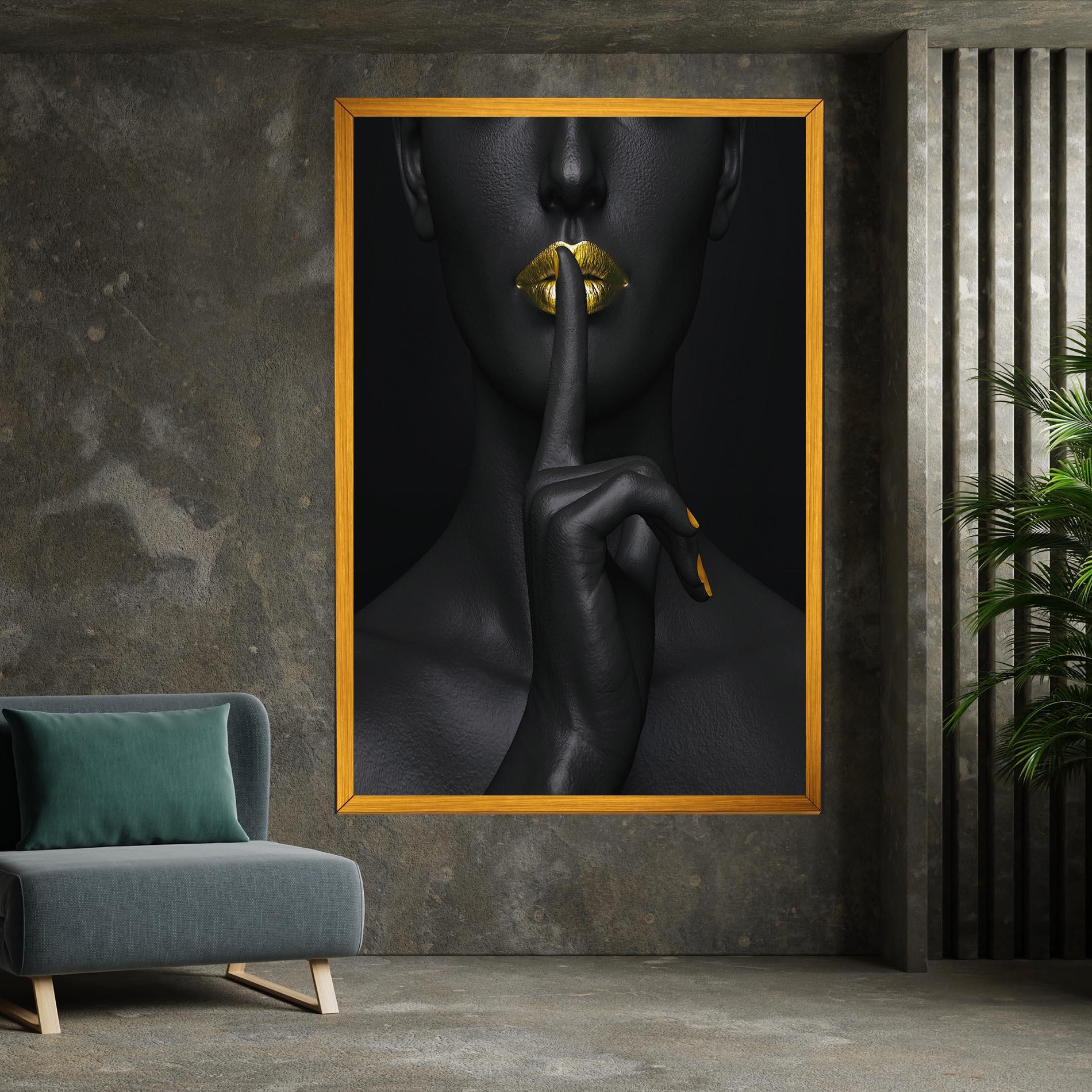 Vászonkép Silence Lips Portrait mockup 7