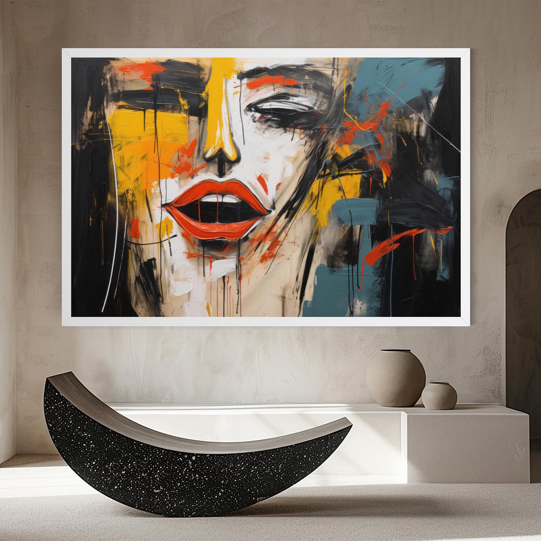 Vászonkép Abstract Woman Lips mockup 8