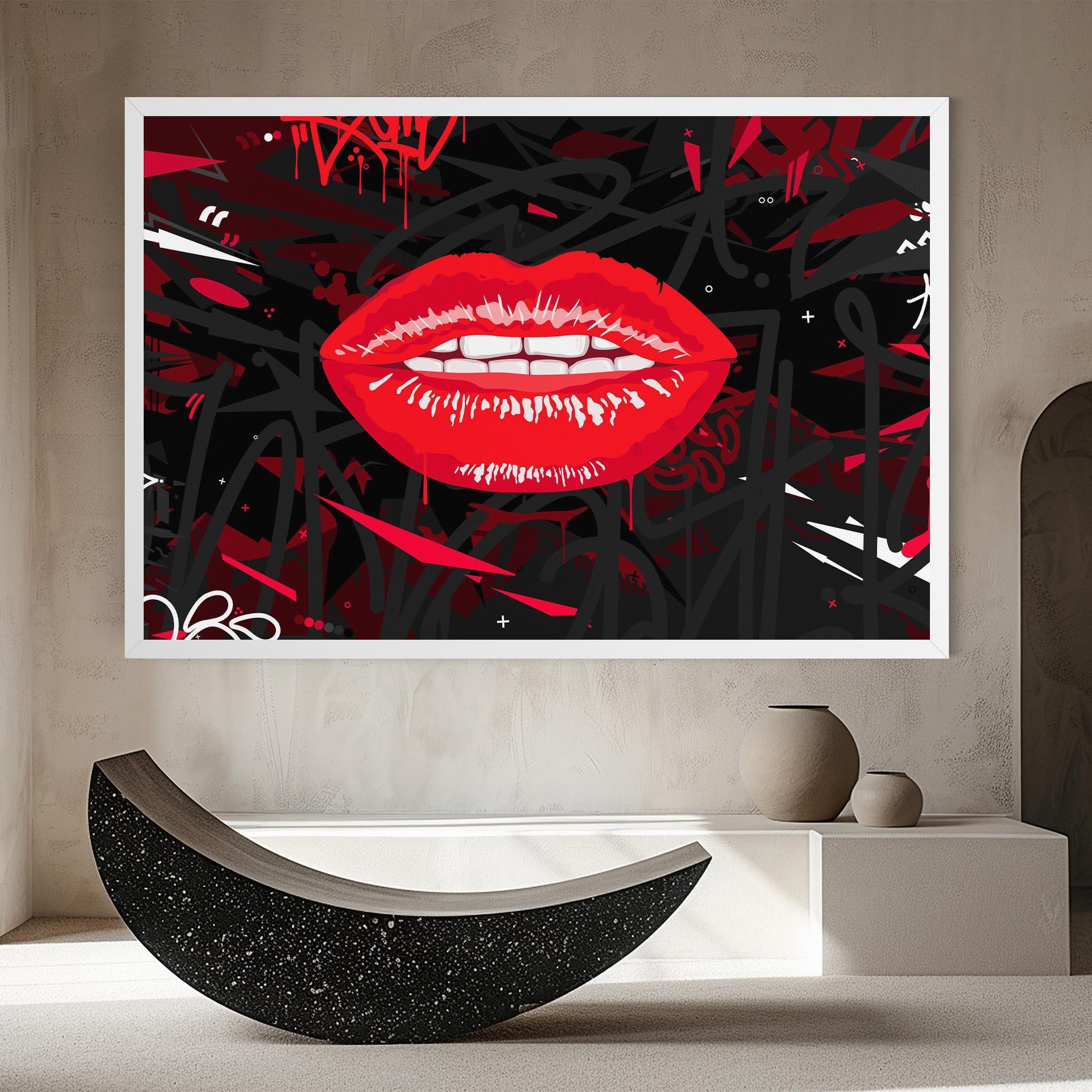 Vászonkép Graff Lips mockup 8