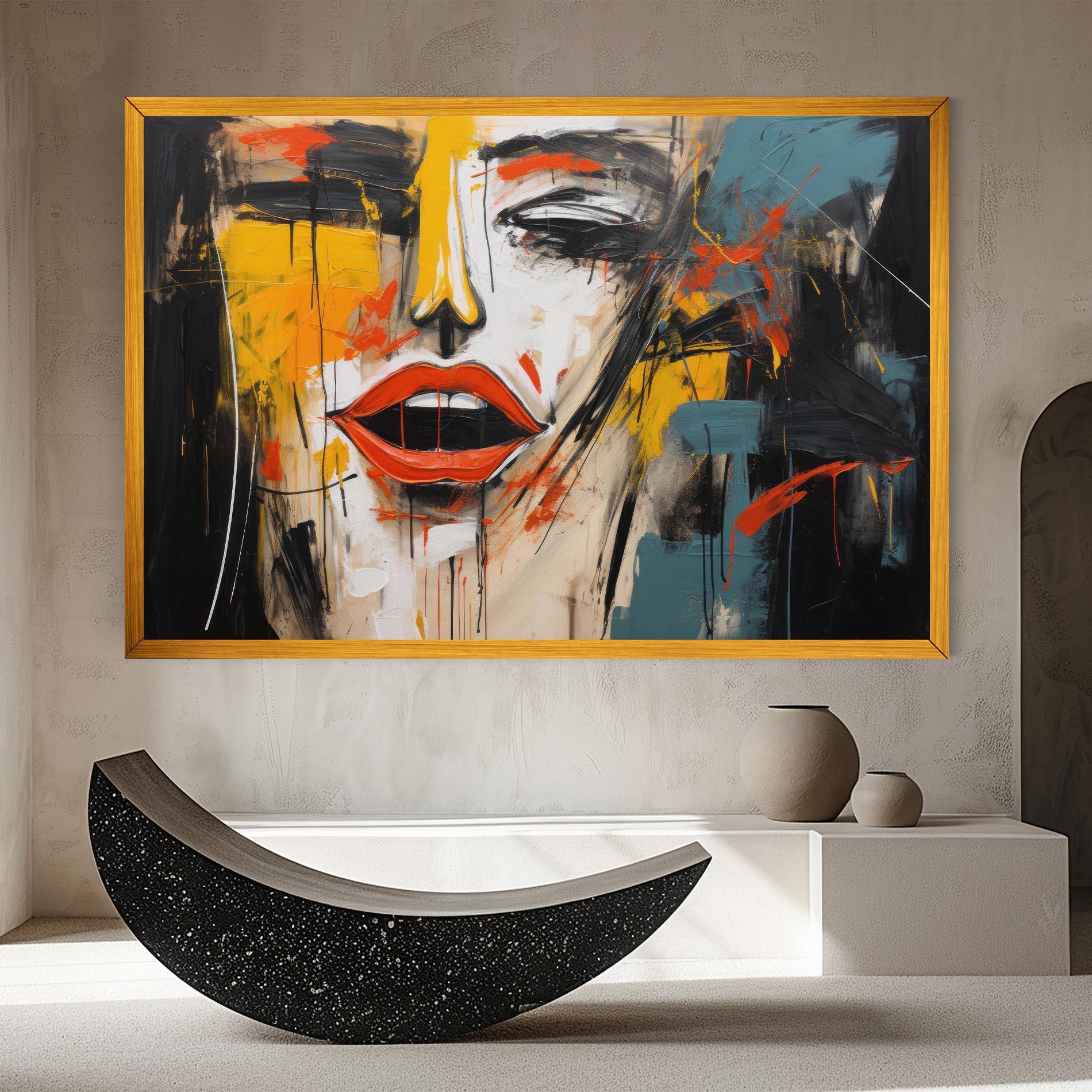 Vászonkép Abstract Woman Lips mockup 8