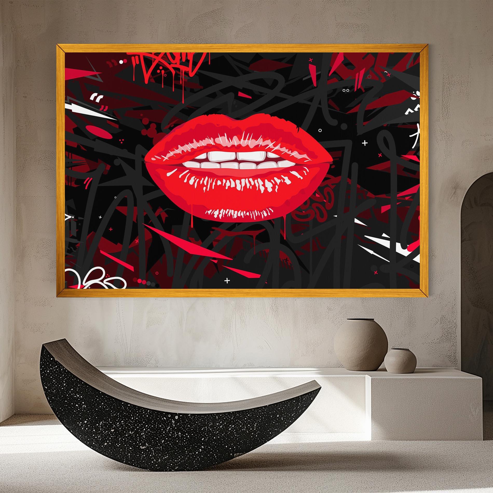 Vászonkép Graff Lips mockup 8