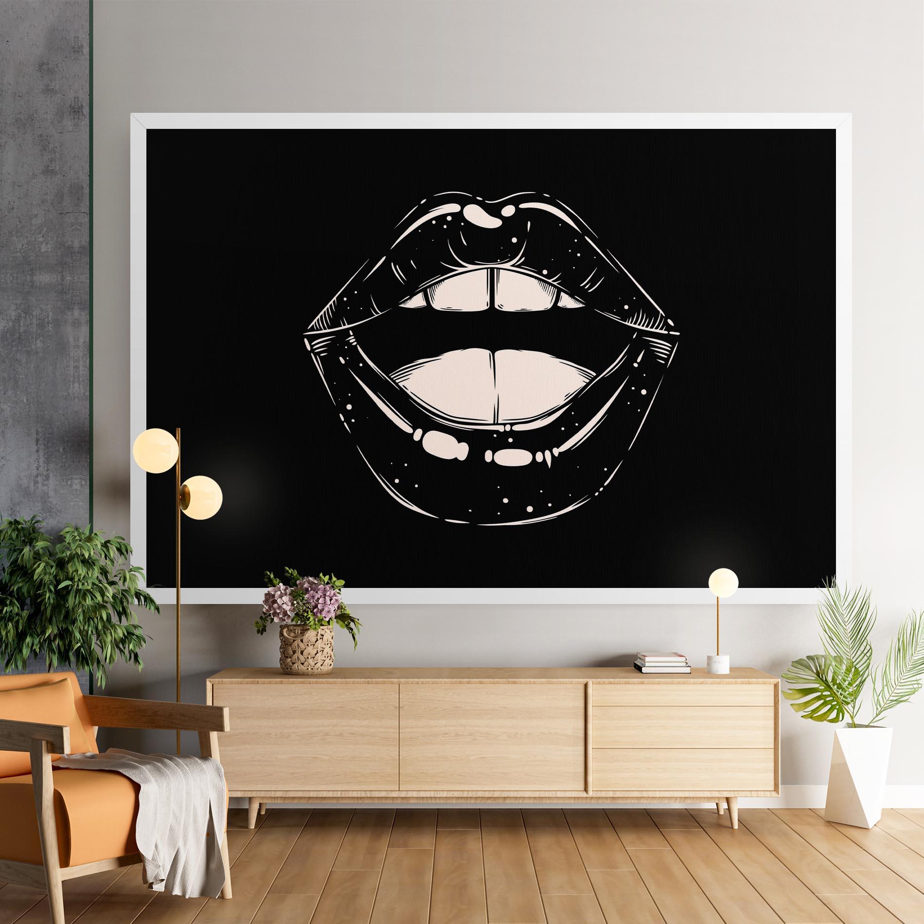 Vászonkép Lips On Black mockup 9