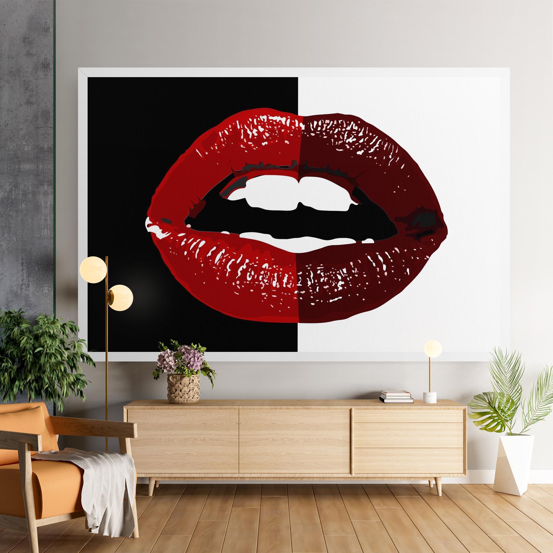 Vászonkép Red Shade Lips mockup 9