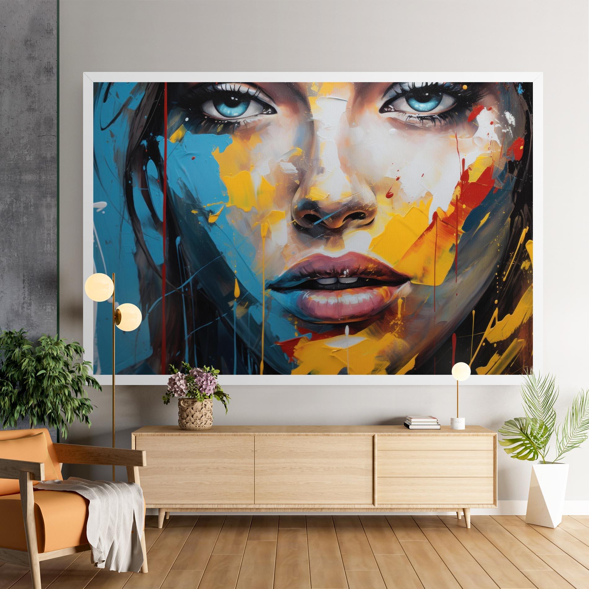 Vászonkép Woman Abstract Lips mockup 9