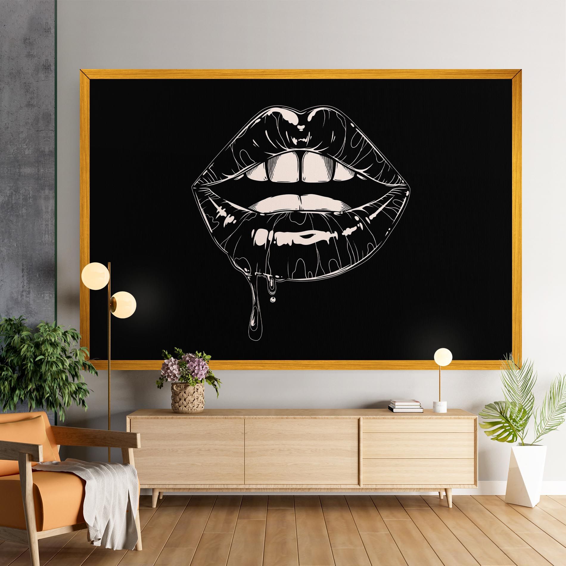 Open Lips On Black mockup 9