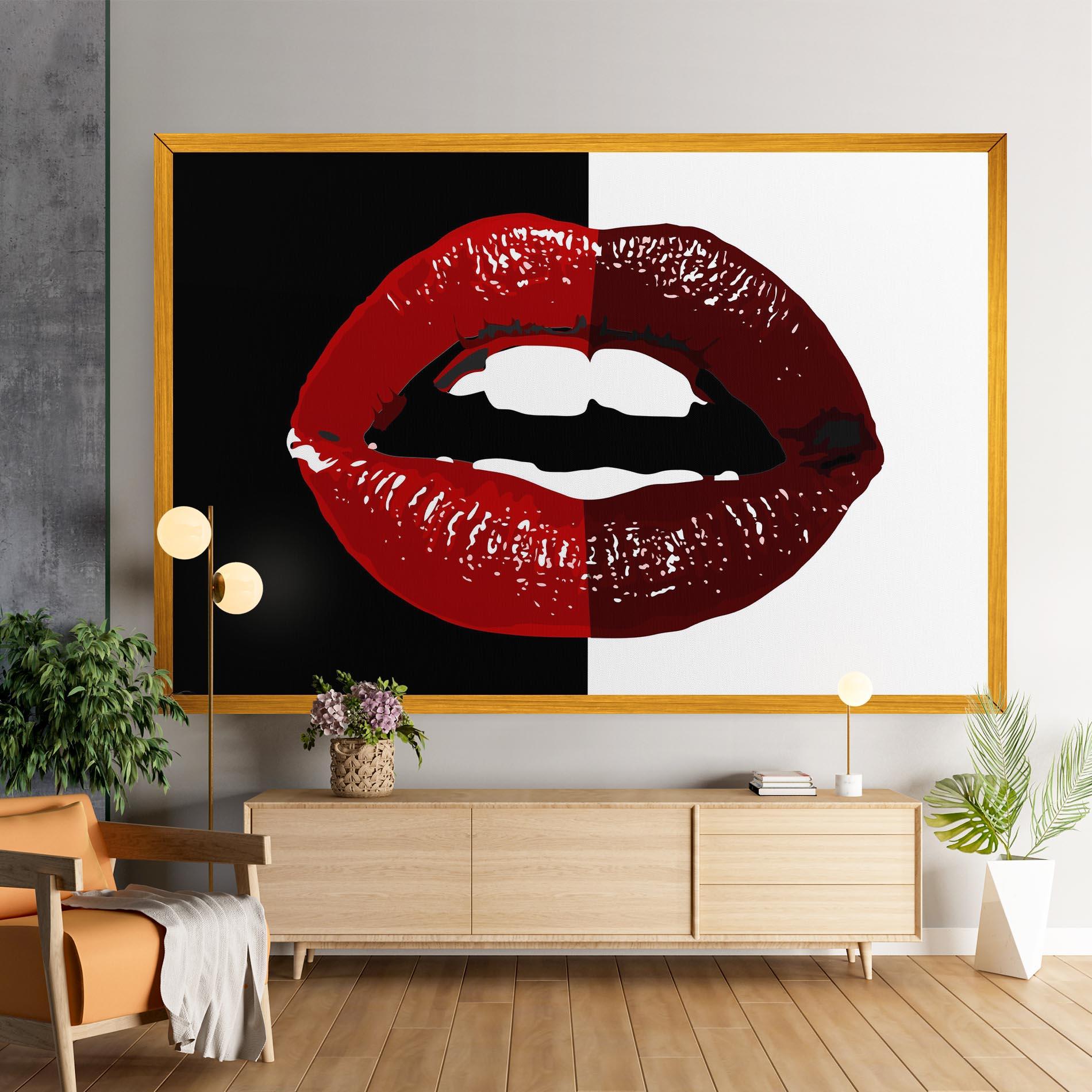 Vászonkép Red Shade Lips mockup 9