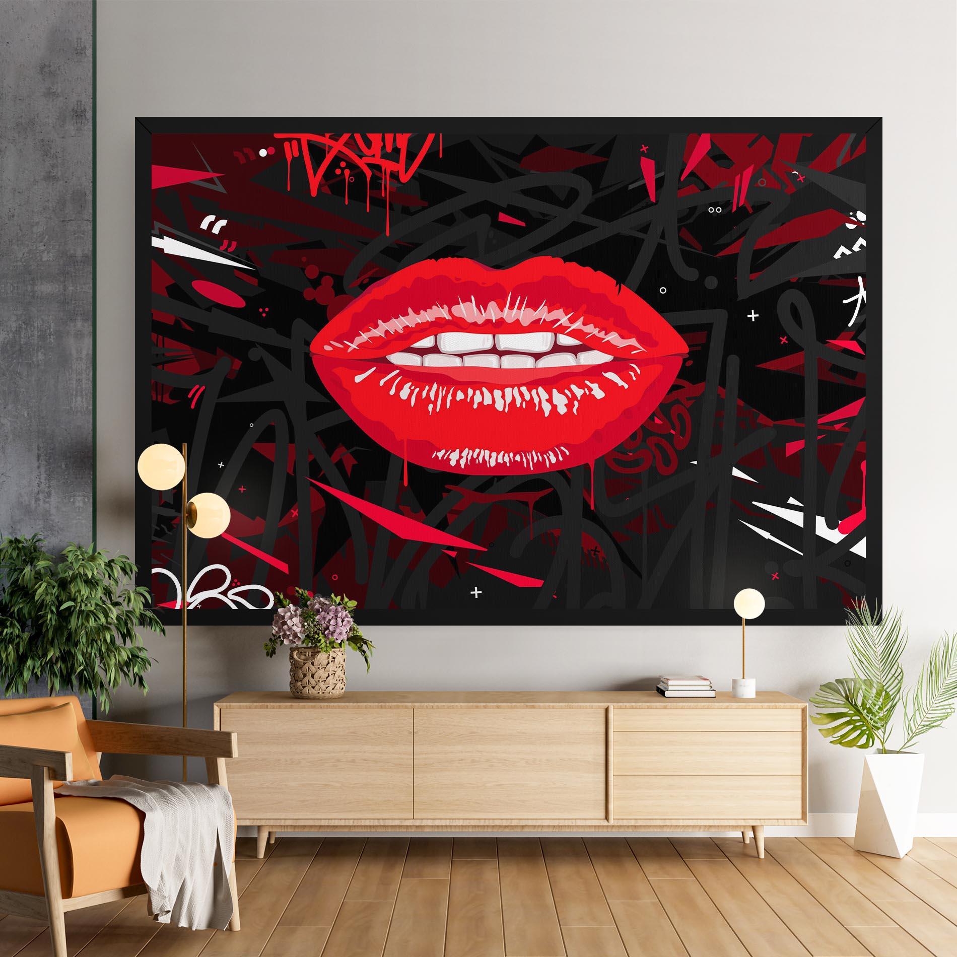 Vászonkép Graff Lips mockup 9