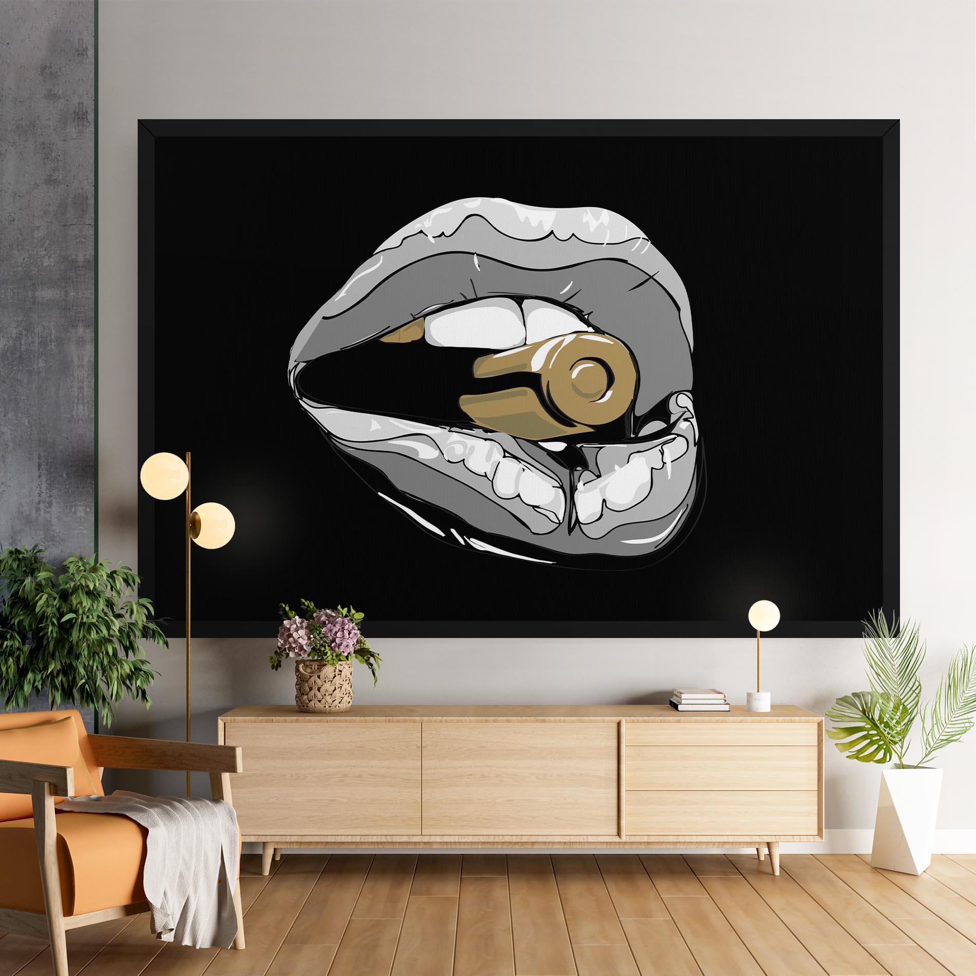 Vászonkép Grey Bullet Lips mockup 9