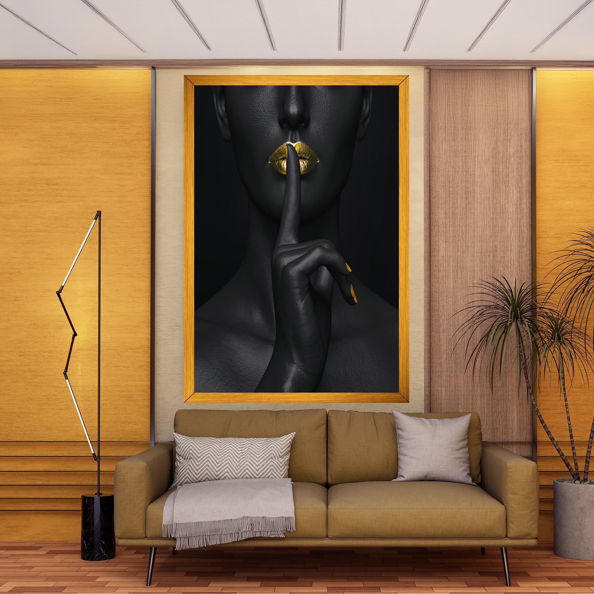 Vászonkép Silence Lips Portrait mockup 9