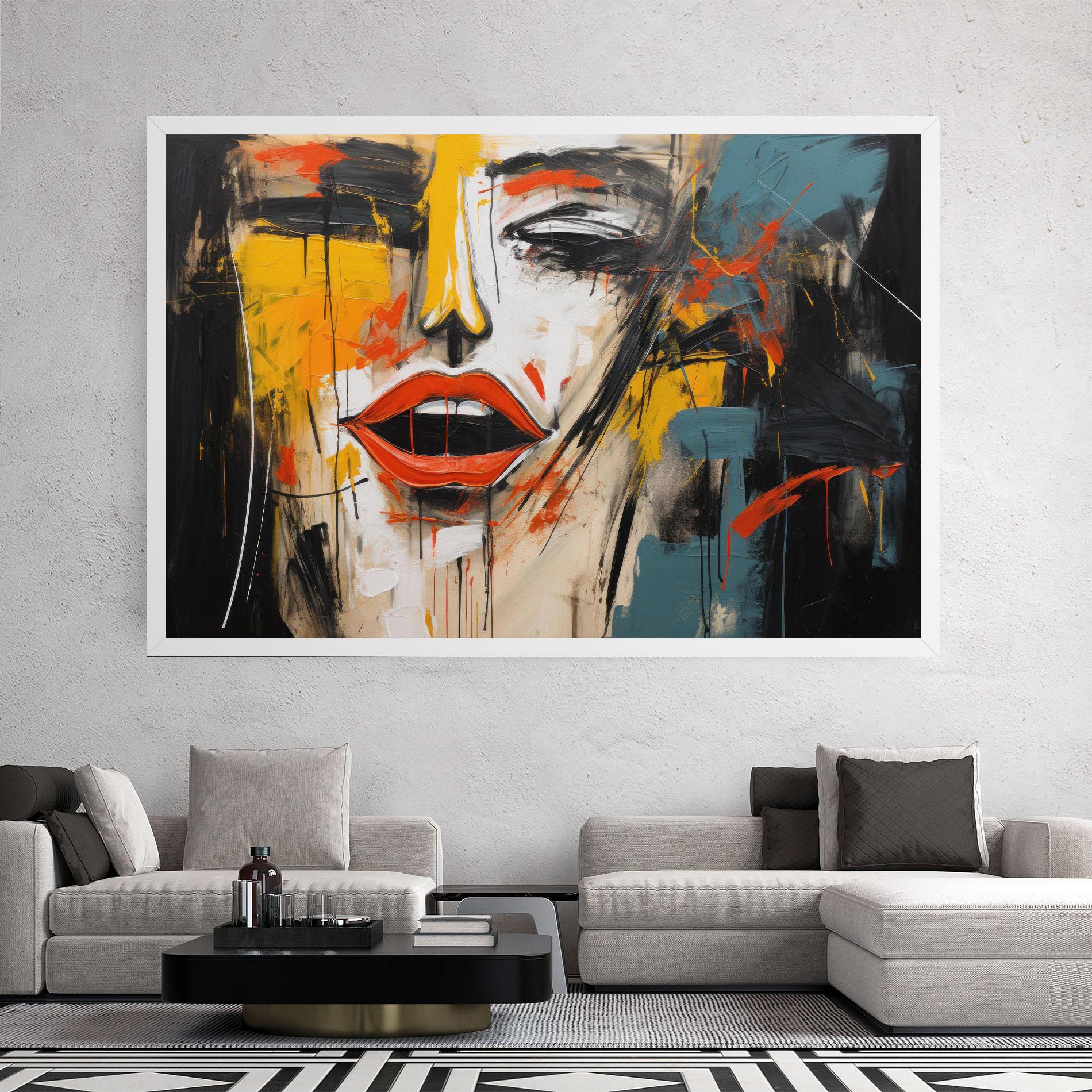 Vászonkép Abstract Woman Lips mockup 2